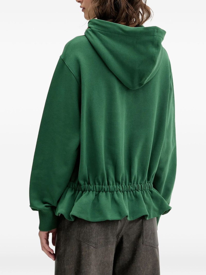 drawstring-fastening ruffled hoodie 3