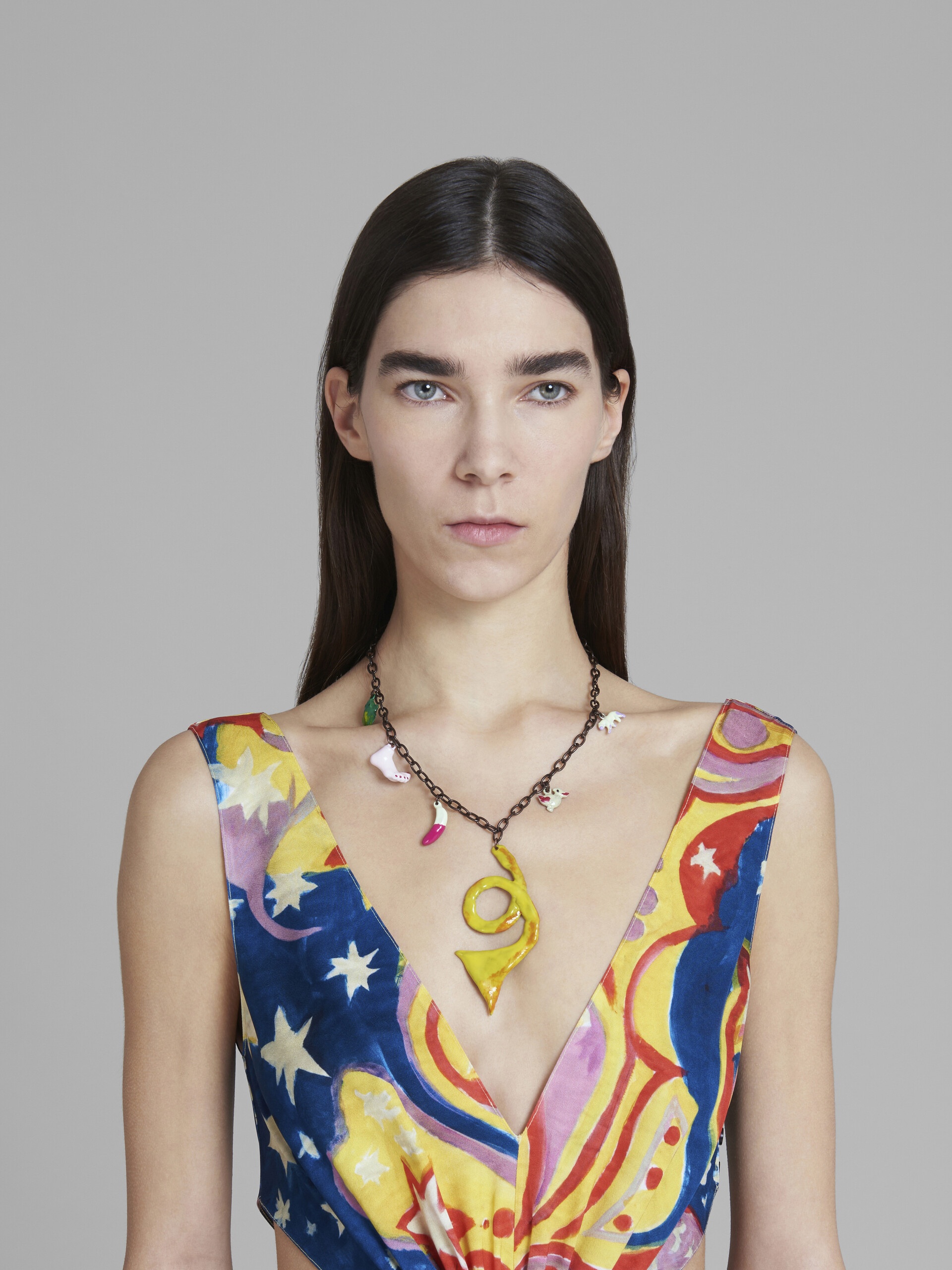 MARNI X NO VACANCY INN - NECKLACE WITH GREEN PINK AND YELLOW PENDANTS - 2