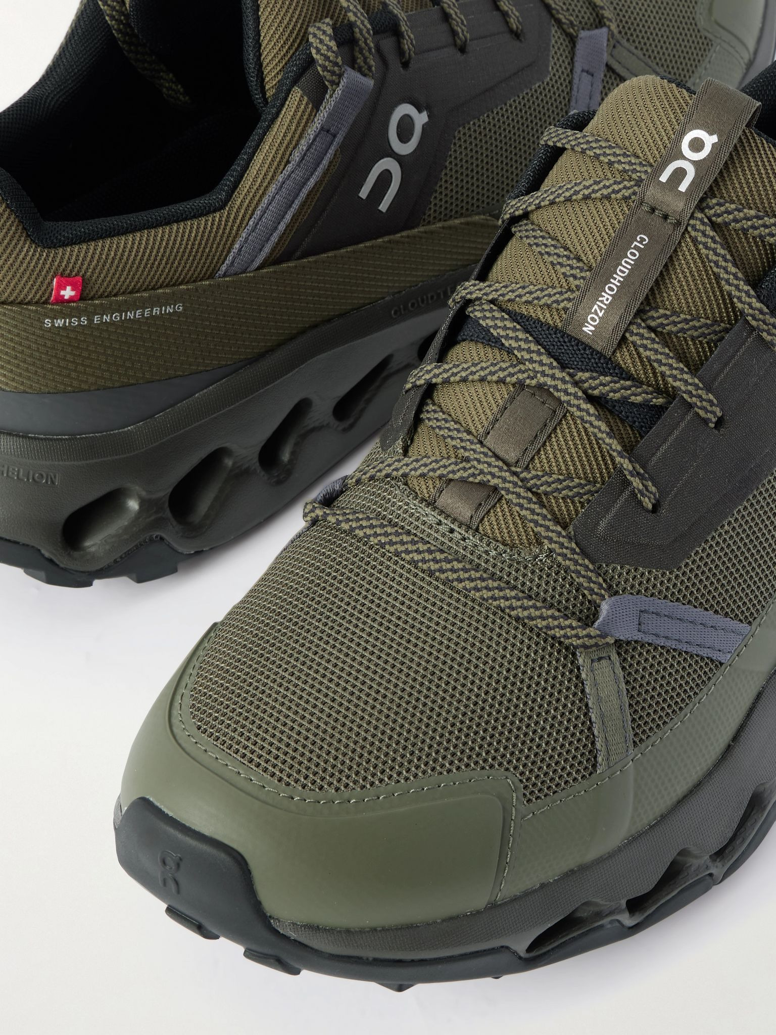 Cloudhorizon Rubber and Webbing-Trimmed Mesh Sneakers Green - 5