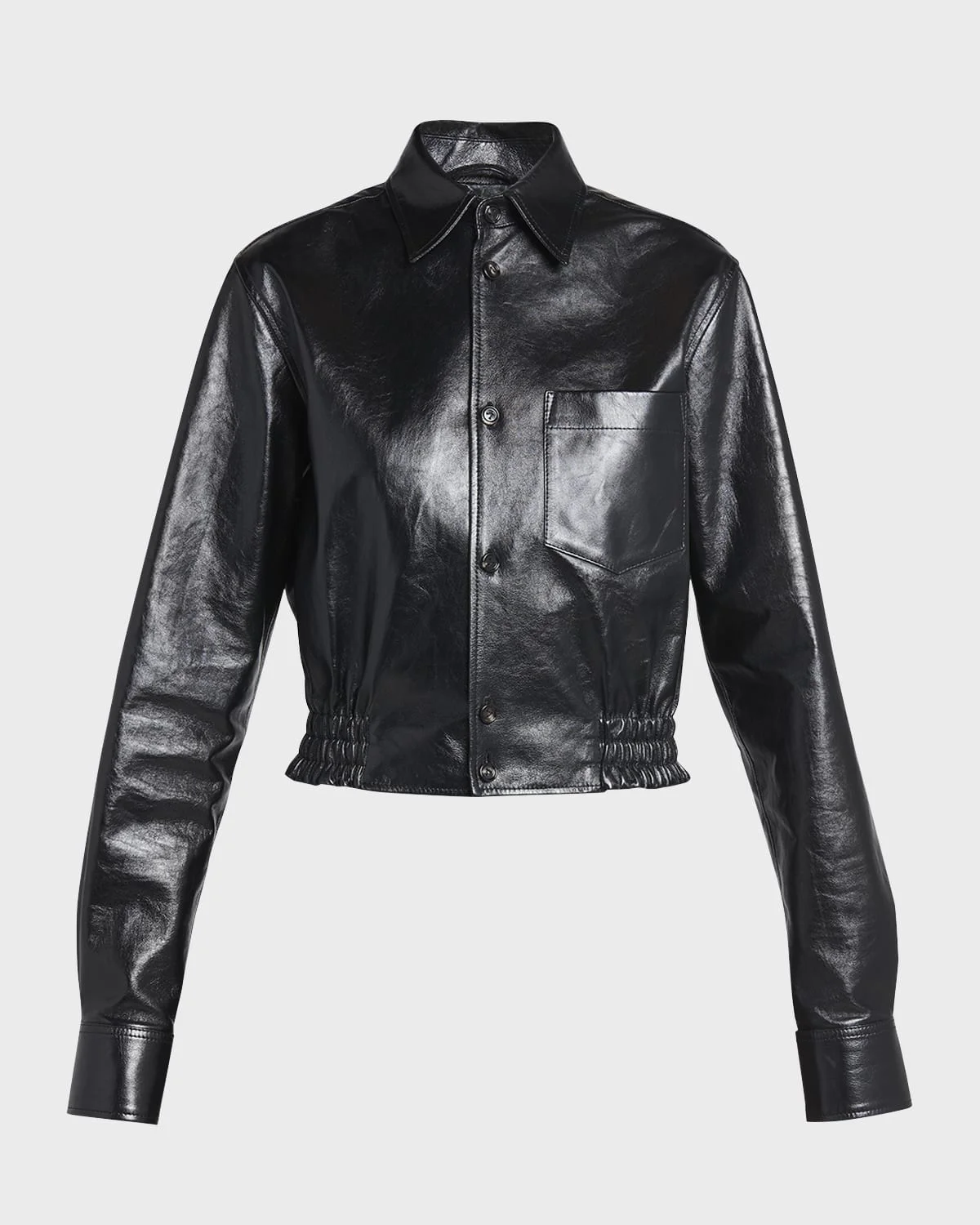 Smooth Nappa Leather Short Jacket - 1