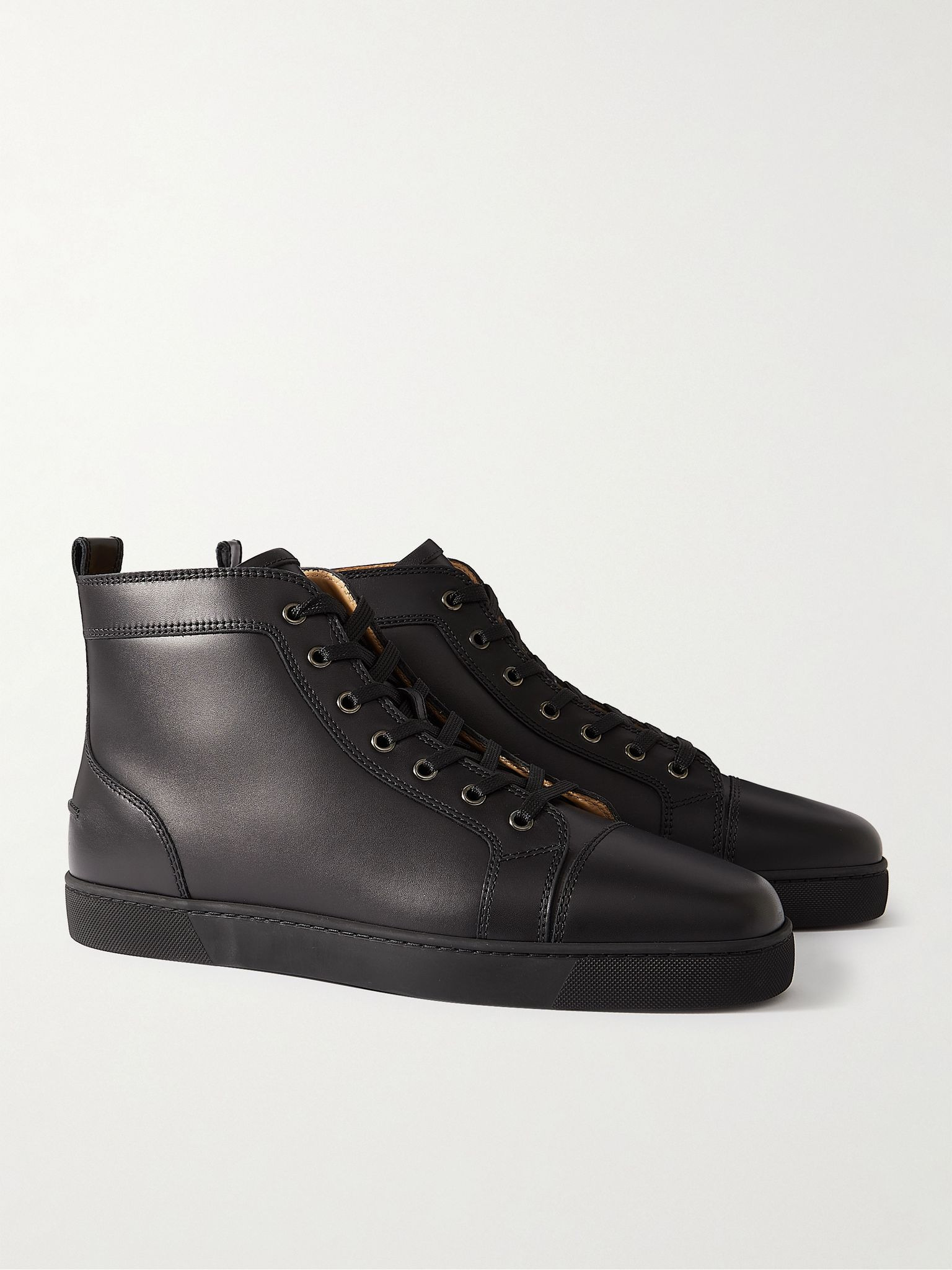 Louis Leather High-Top Sneakers Black - 4