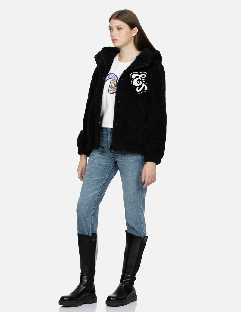 FLORAL JACQUARD OVERSIZED SHERPA FLEECE JACKET 4