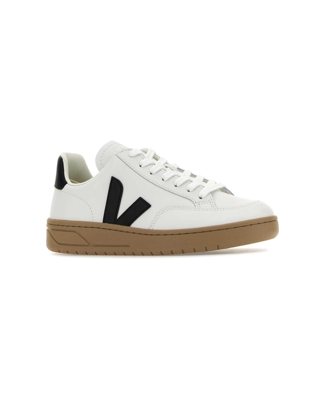 White Leather V-12 Sneakers - 2