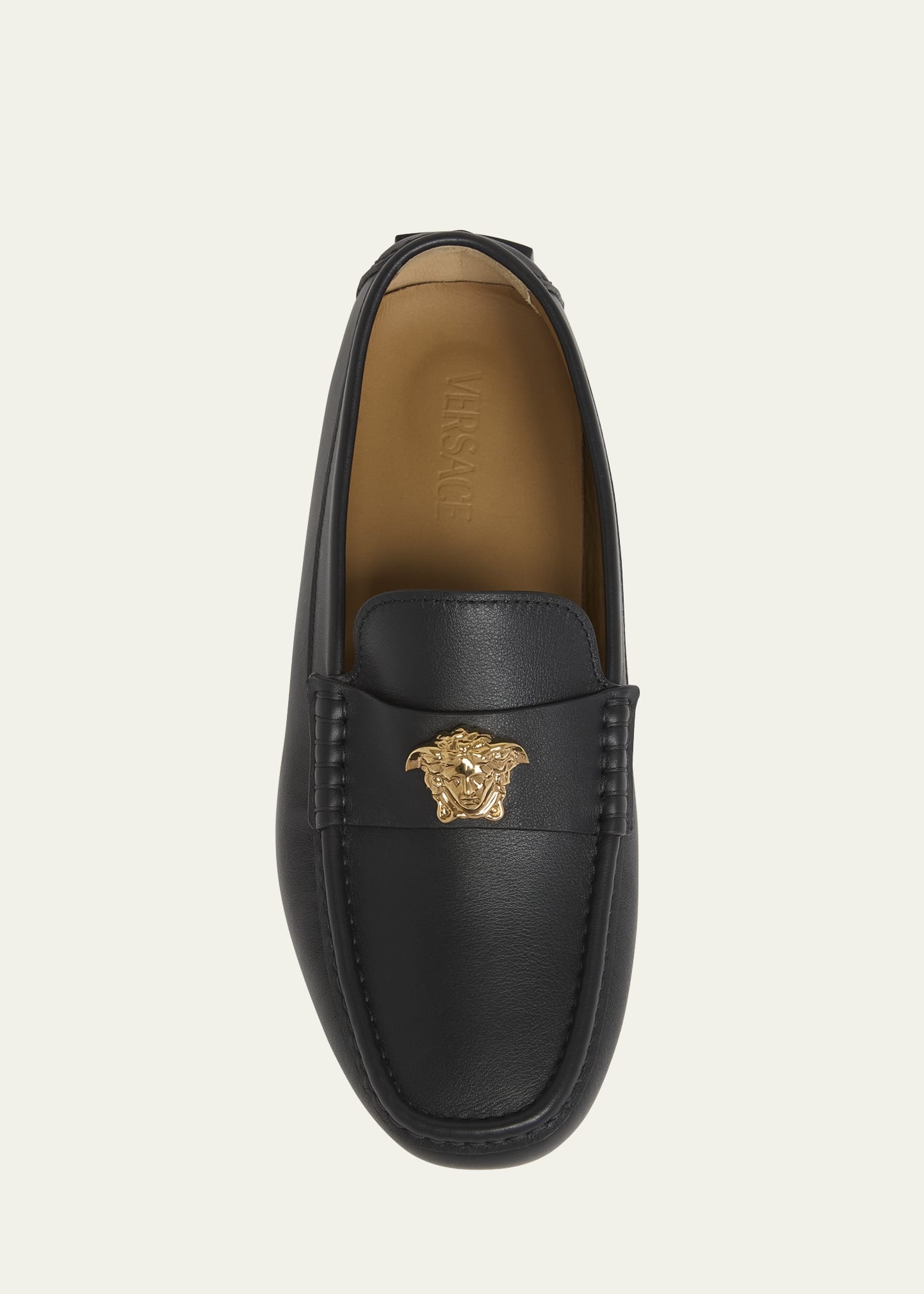 Men's Medusa-Ornament Leather Drivers - 5