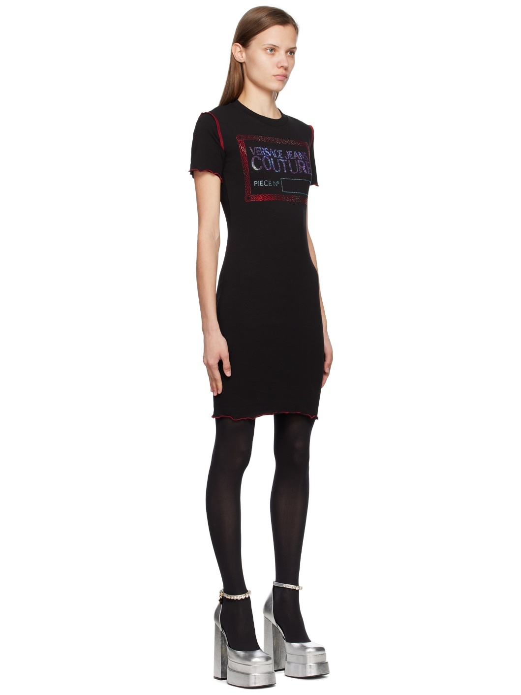 Black Crystal-Cut Minidress - 2