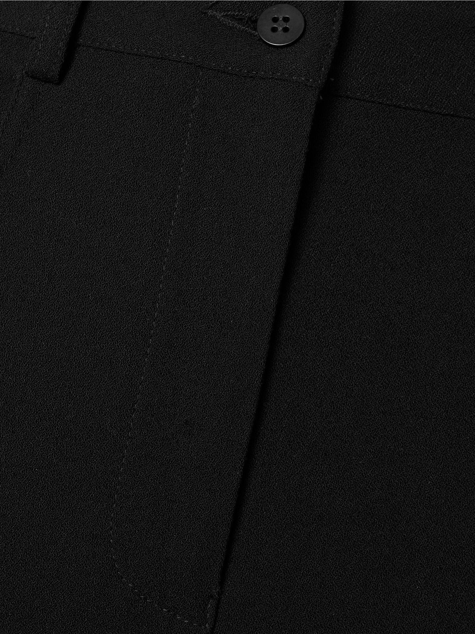 Wool-blend crepe straight-leg pants Black - 5