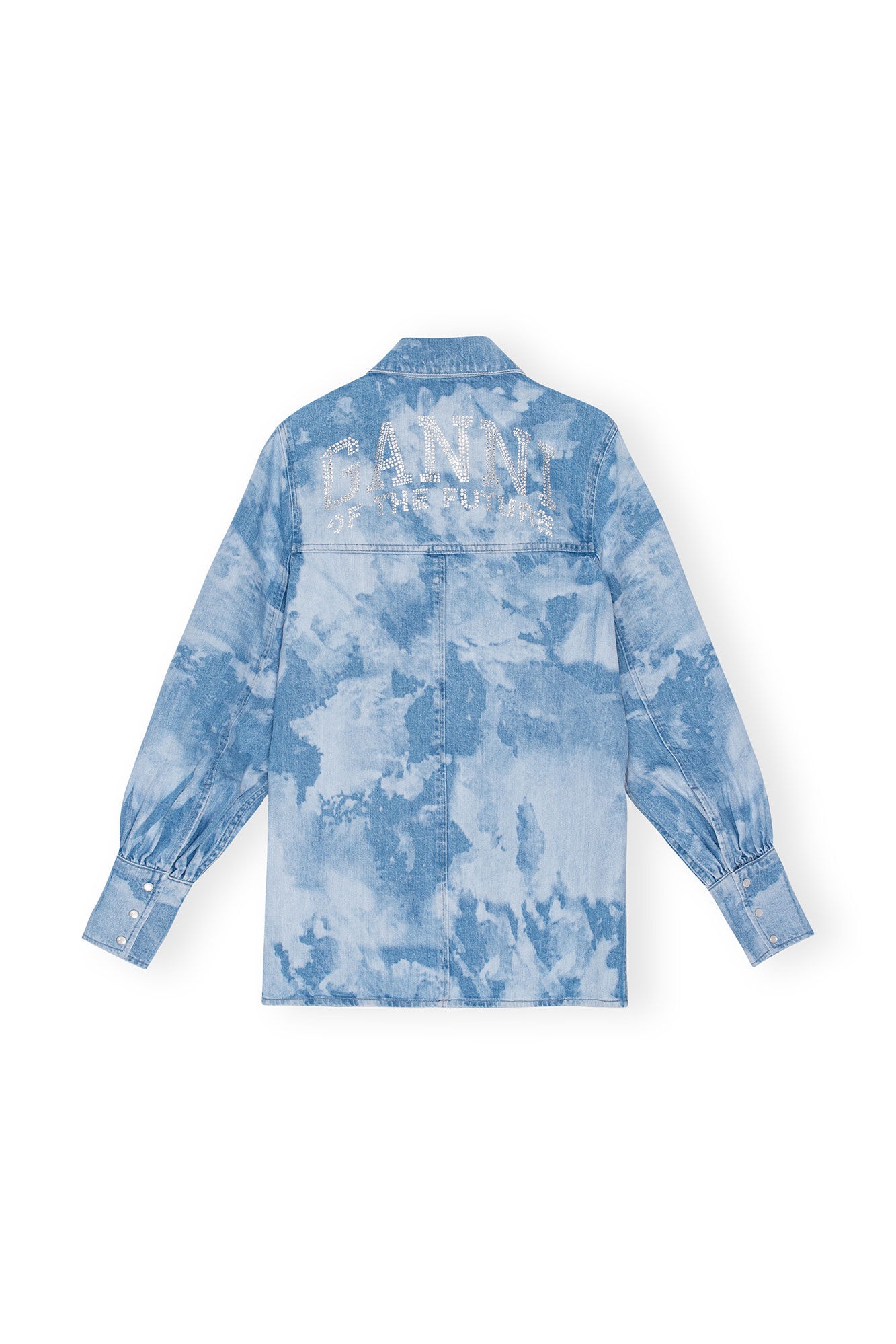 BLUE BLEACH DENIM SHIRT - 2