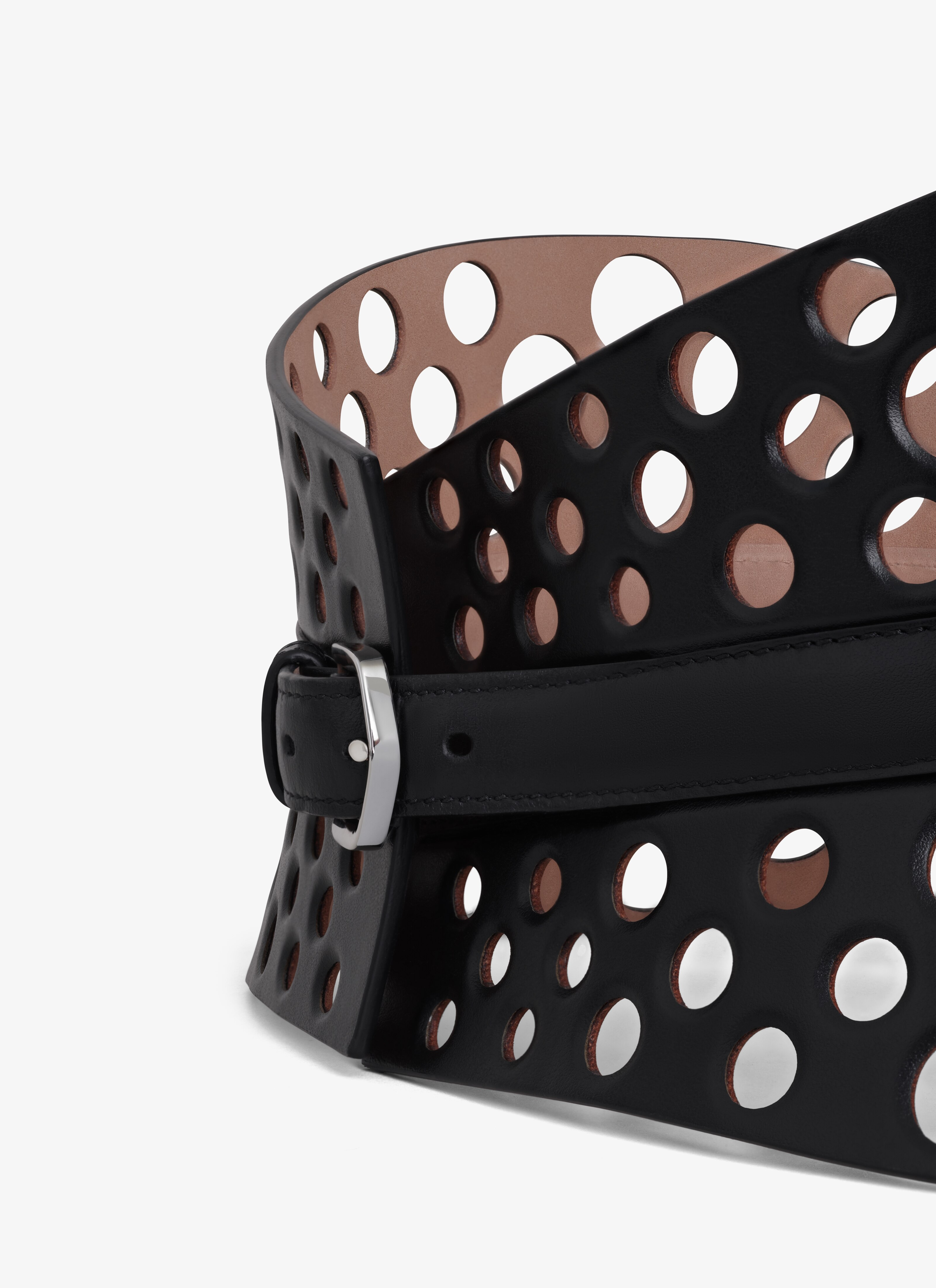 NEO BUSTIER BELT IN PERFORATED CALFSKIN - 3
