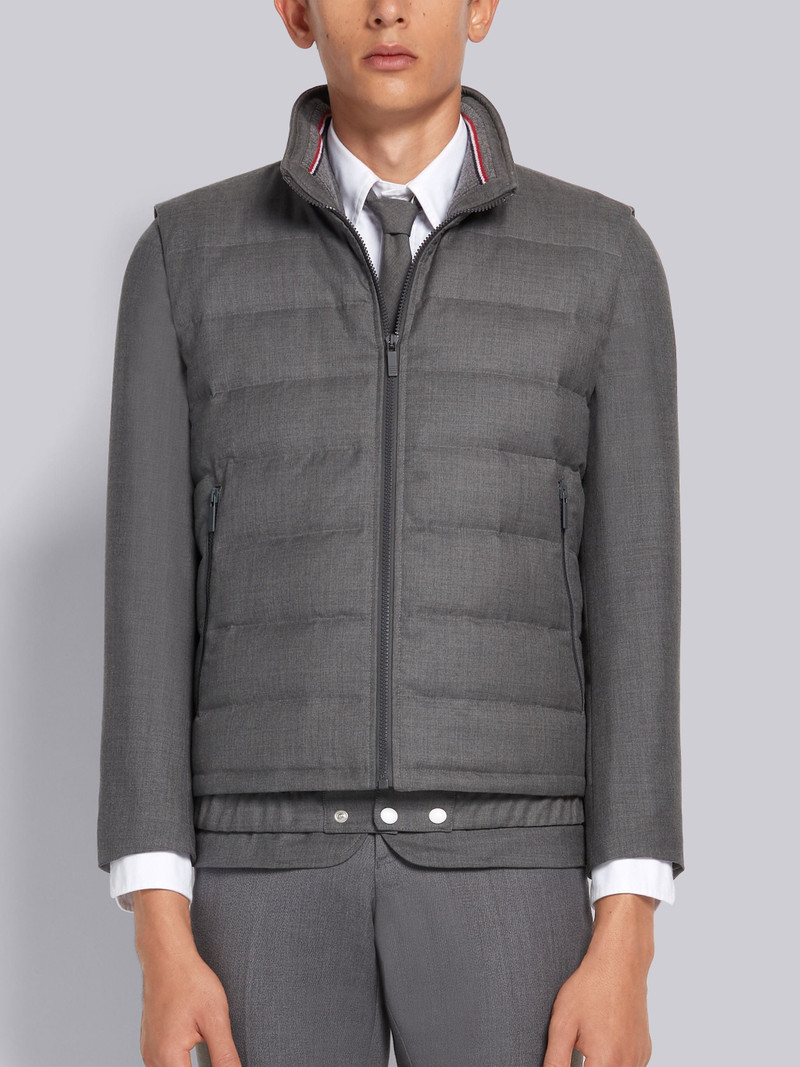 Medium Grey Down Filled Super 120s Twill Ski Vest 1