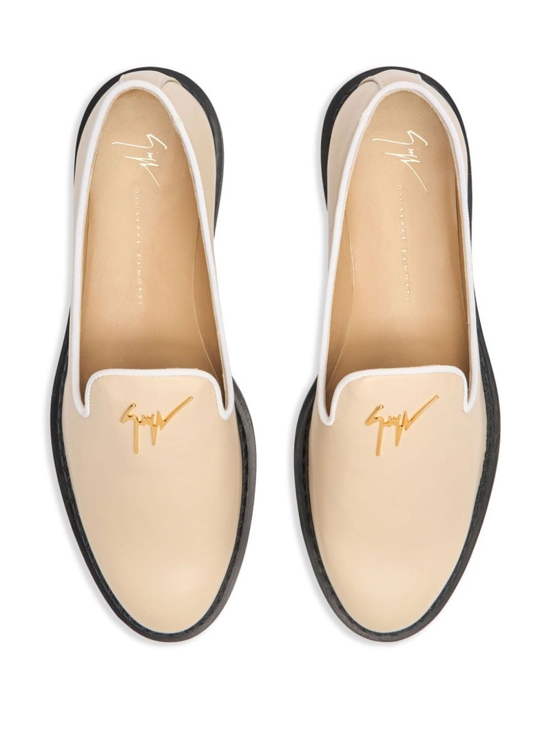Tim logo-lettering loafers 4