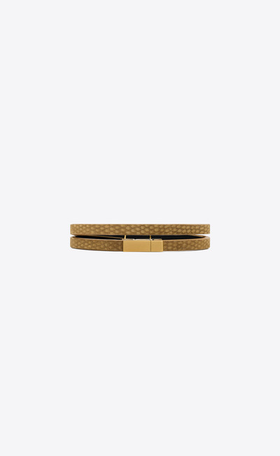 SAINT LAURENT cassandre double-wrap bracelet in leather outlook
