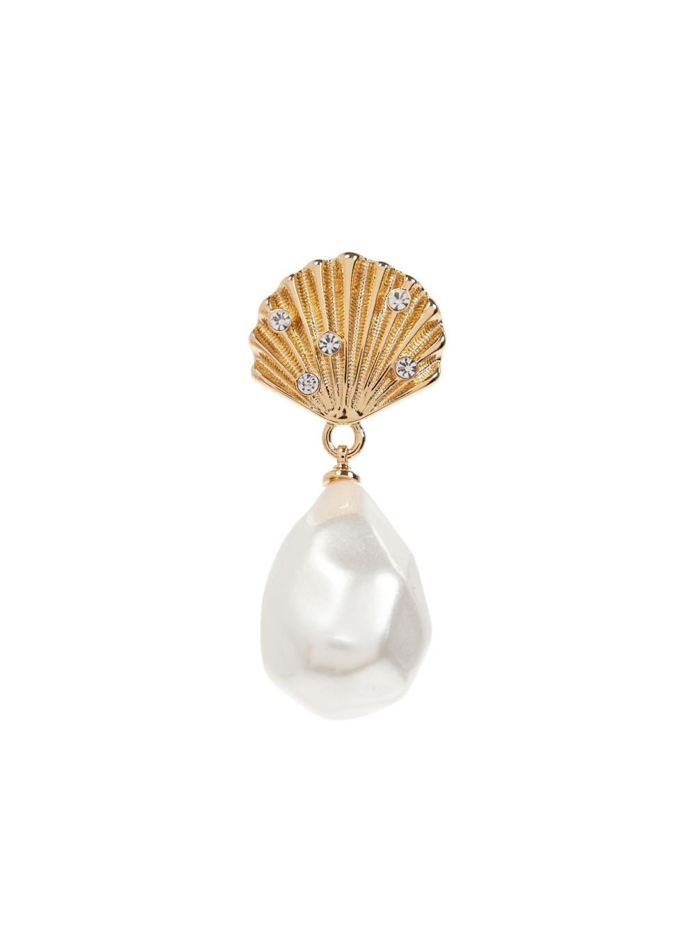shell-shaped faux pearl-drop earrings - 4