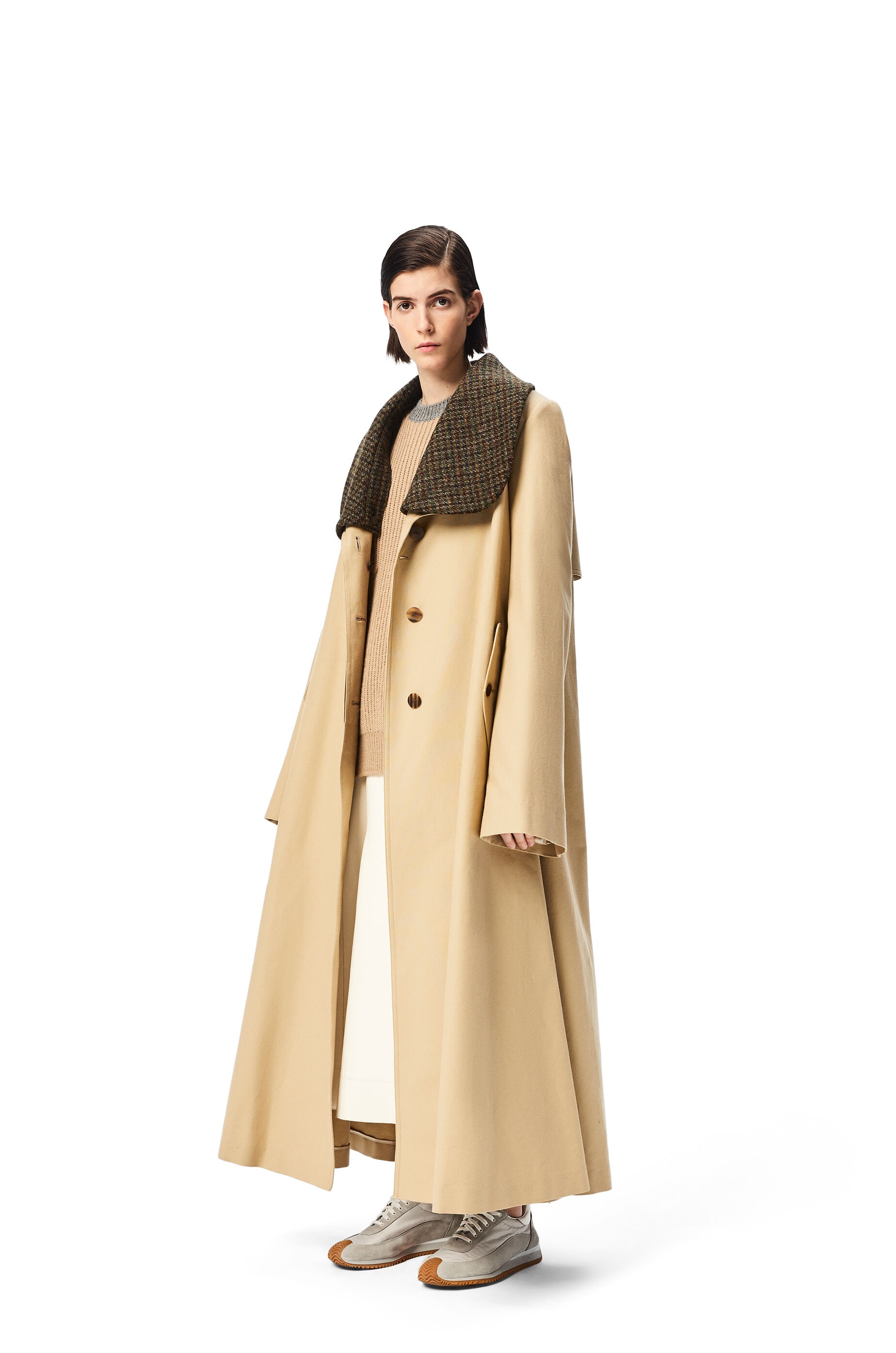 Belted coat in cotton - 4