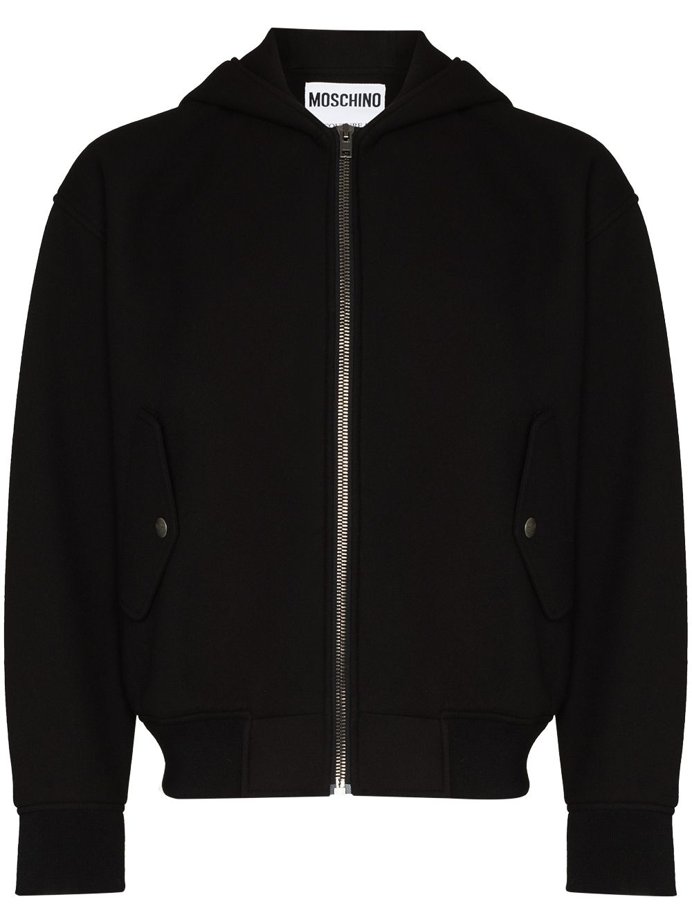 hooded zip-up bomber jacket - 1