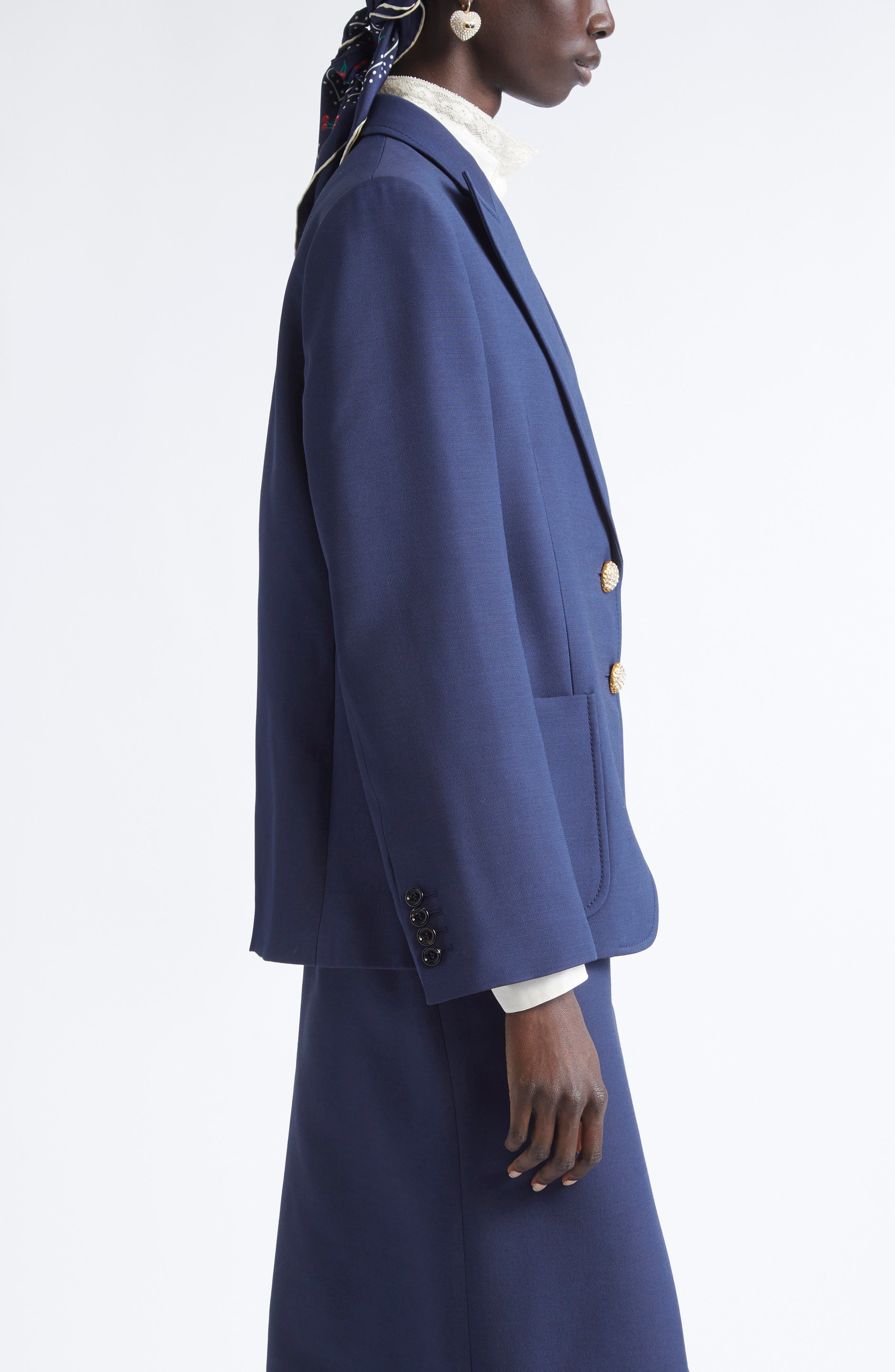 Valentino Garavani Solid Crepe Couture Sport Coat in Light Blue at Nordstrom - 4
