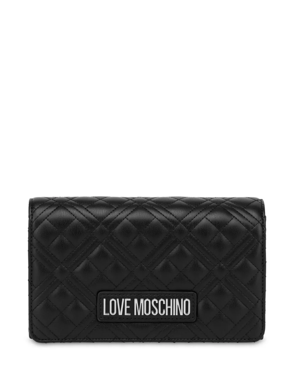 logo-lettering quilted cross body bag - 1