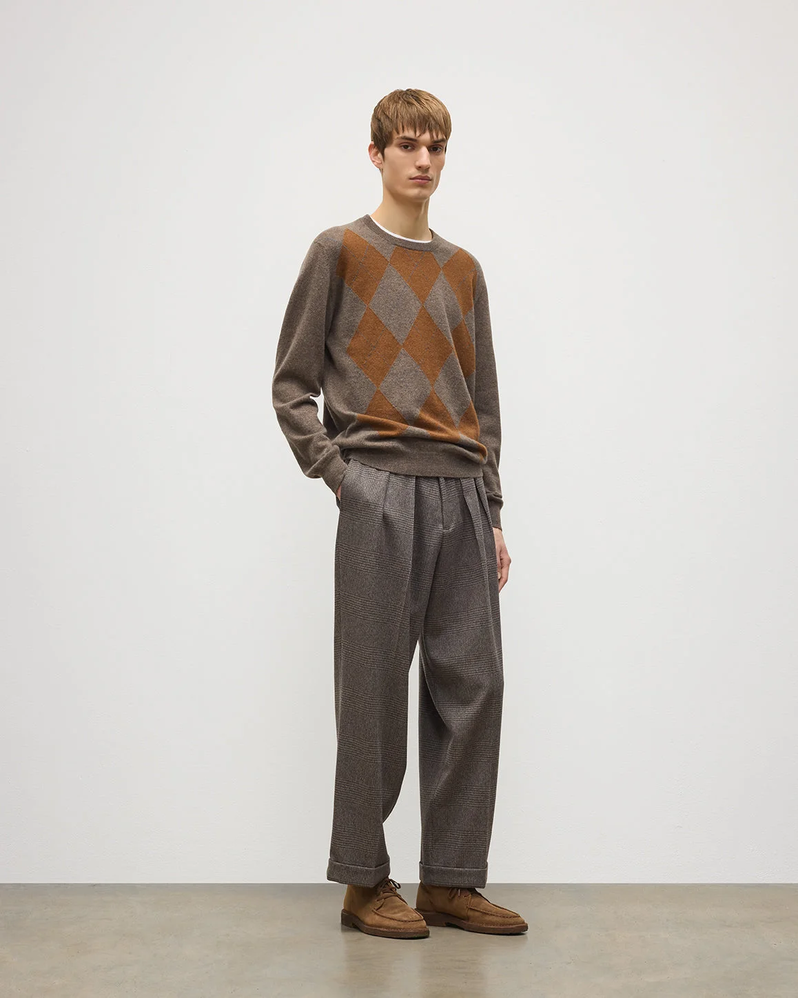 Argyll Brown Cashmere Jumper - 1