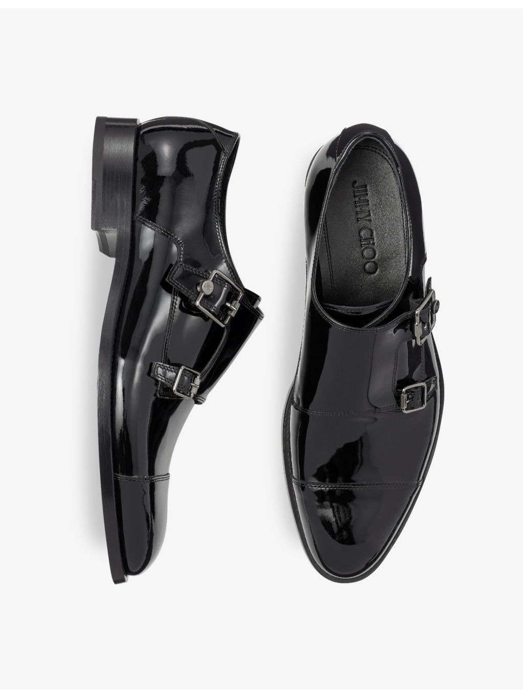 Finnion double-strap patent-leather monk shoes - 2
