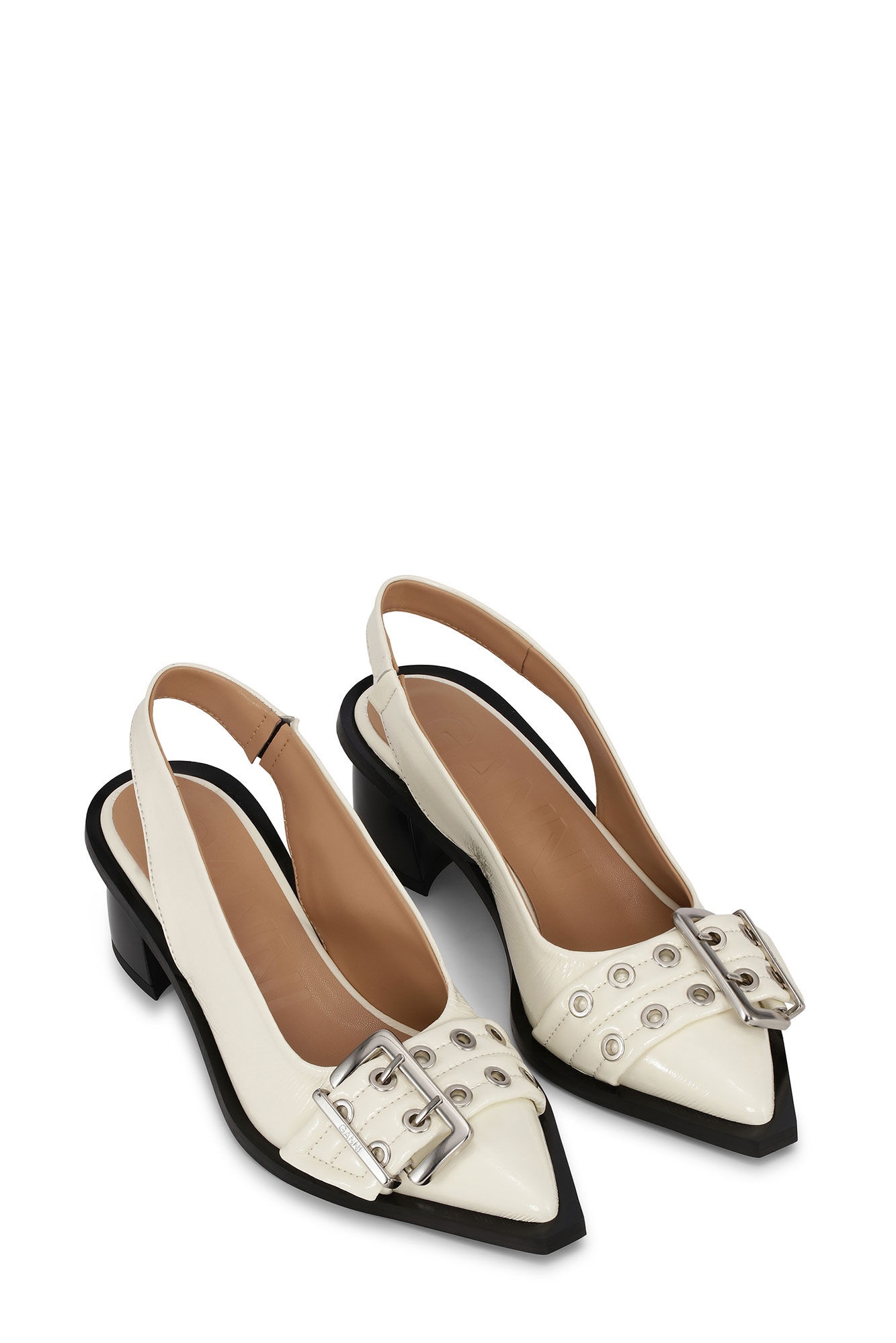 EGRET FEMININE BUCKLE SLINGBACK PUMPS - 2