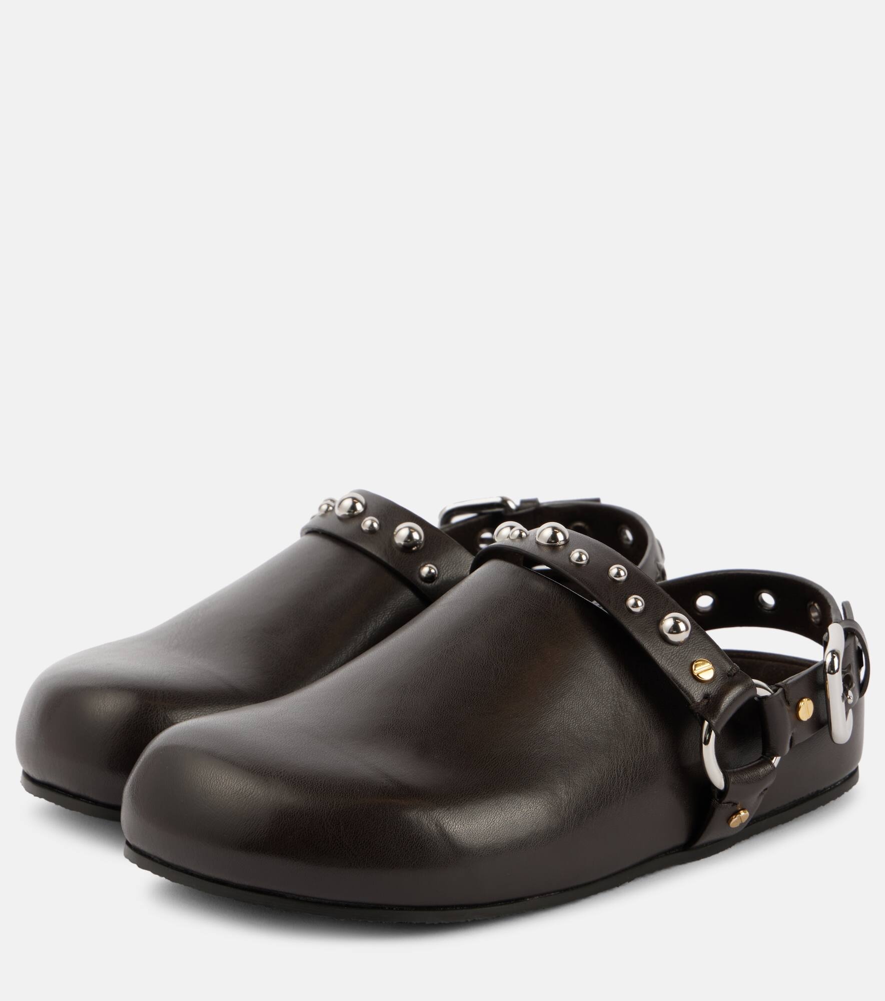 Elyse studded faux leather clogs - 5