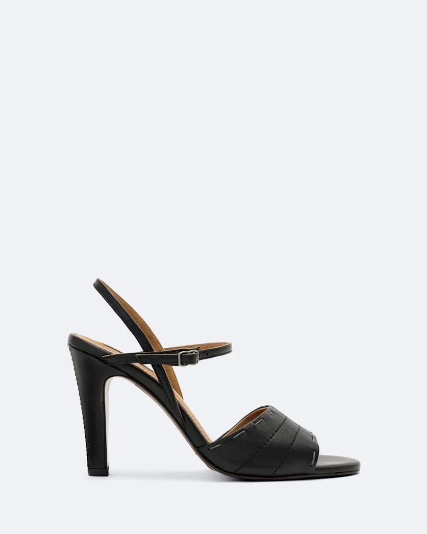 LILA ANKLE-STRAP LEATHER HEELED SANDALS - 1
