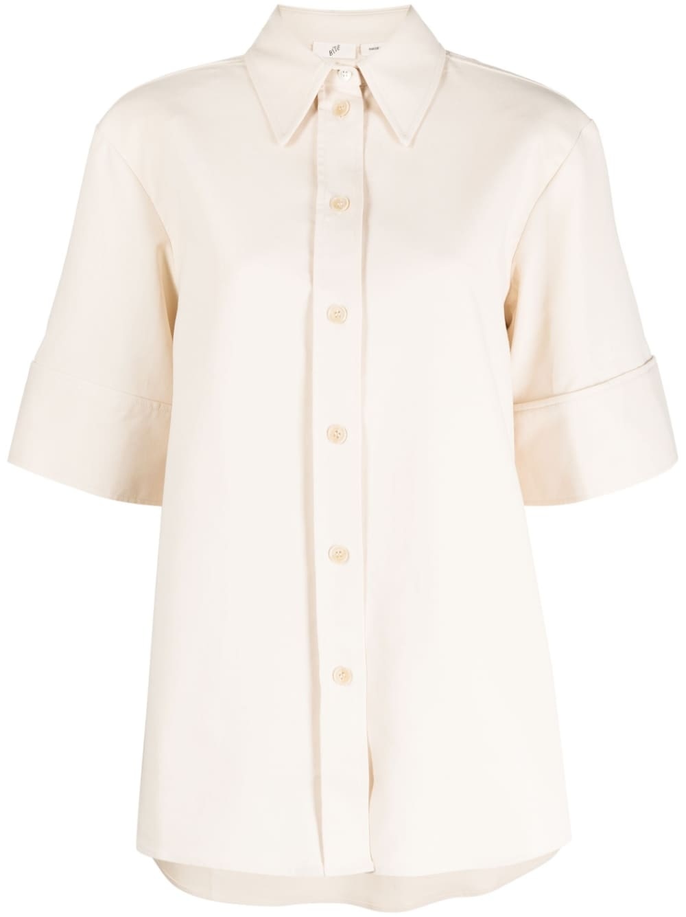 stretch-cotton short-sleeve shirt - 1