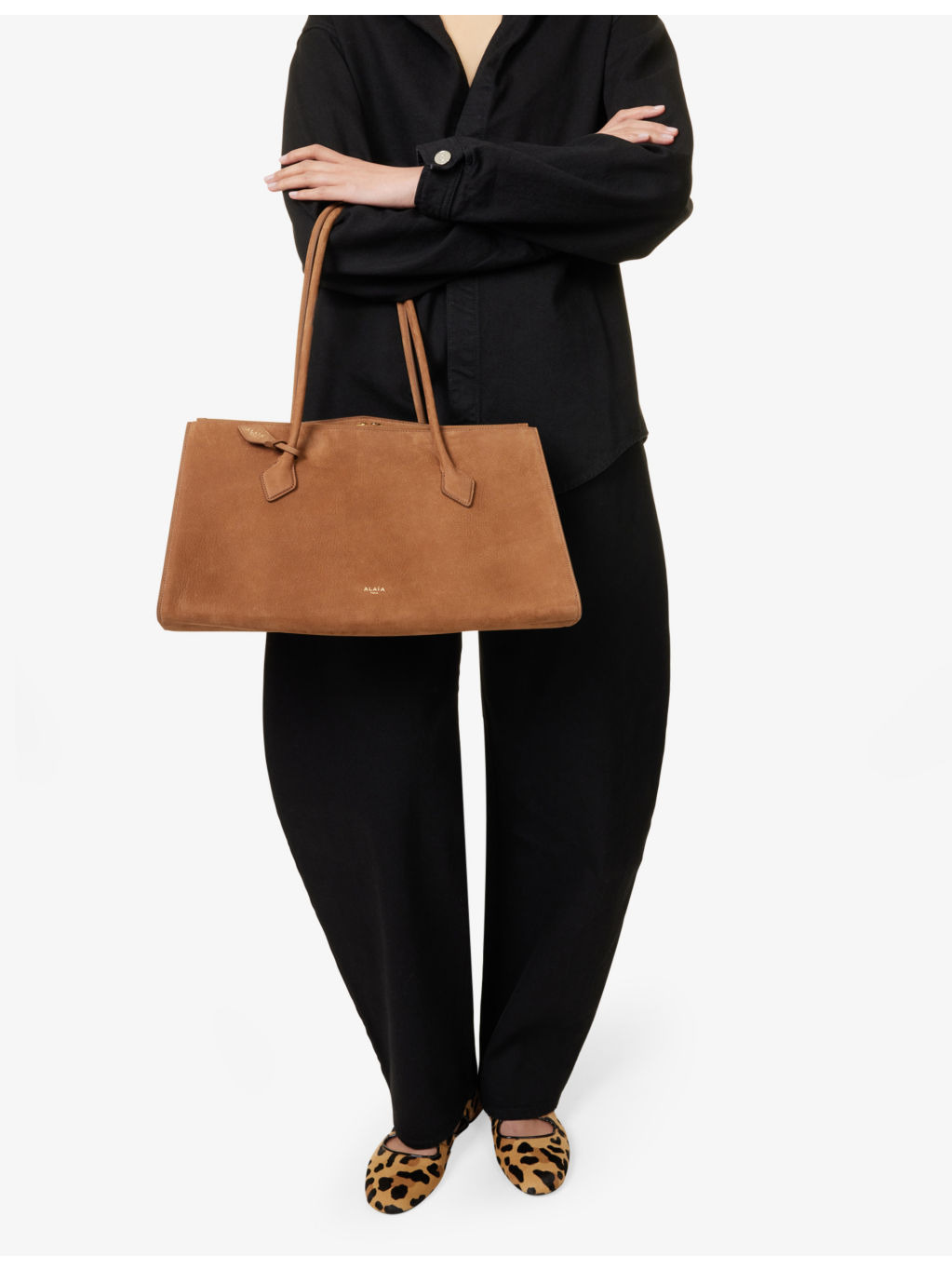Le Teckel shiny-grained leather tote bag - 2