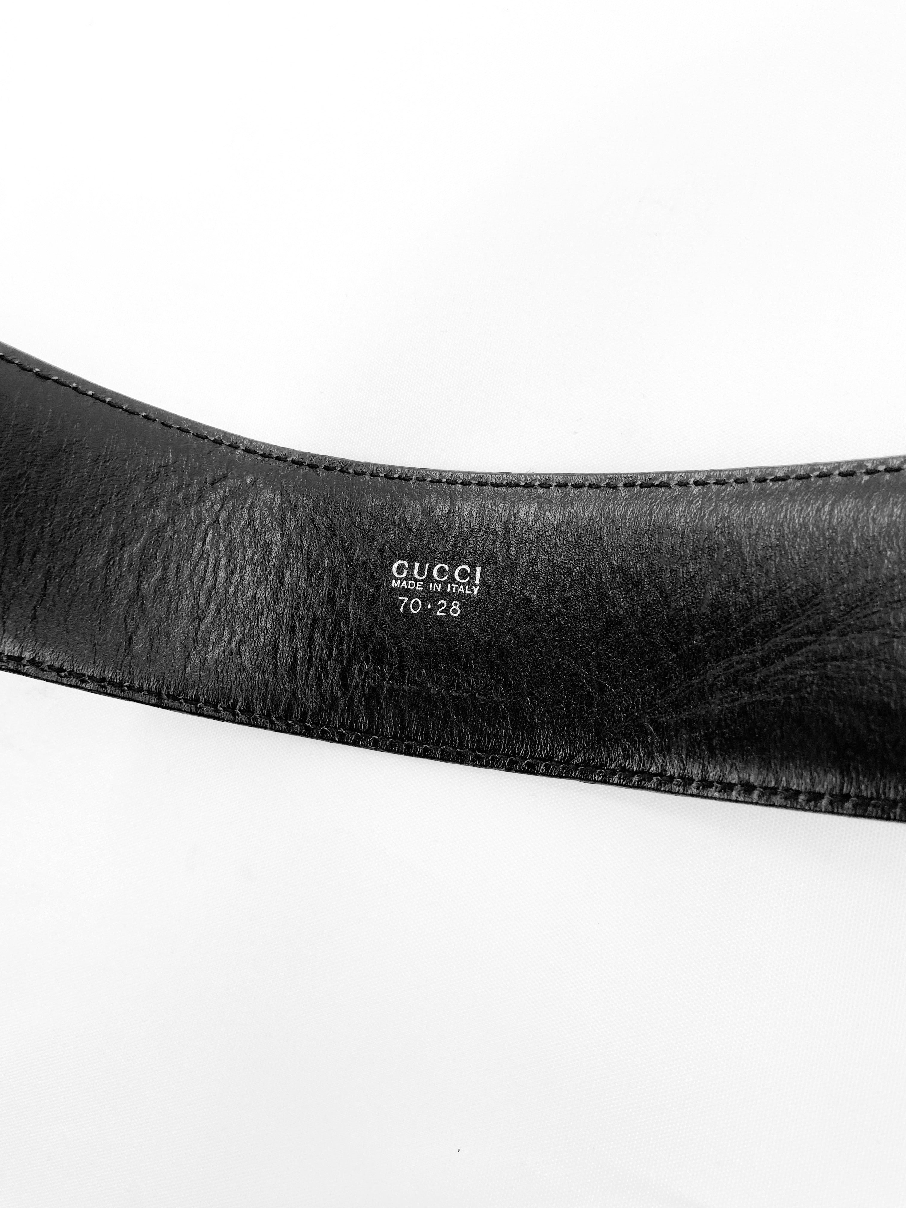 Gucci Fall 1995 Tom Ford Iconic Black Oversized Horsebit Patent Leather Belt 28 - 15