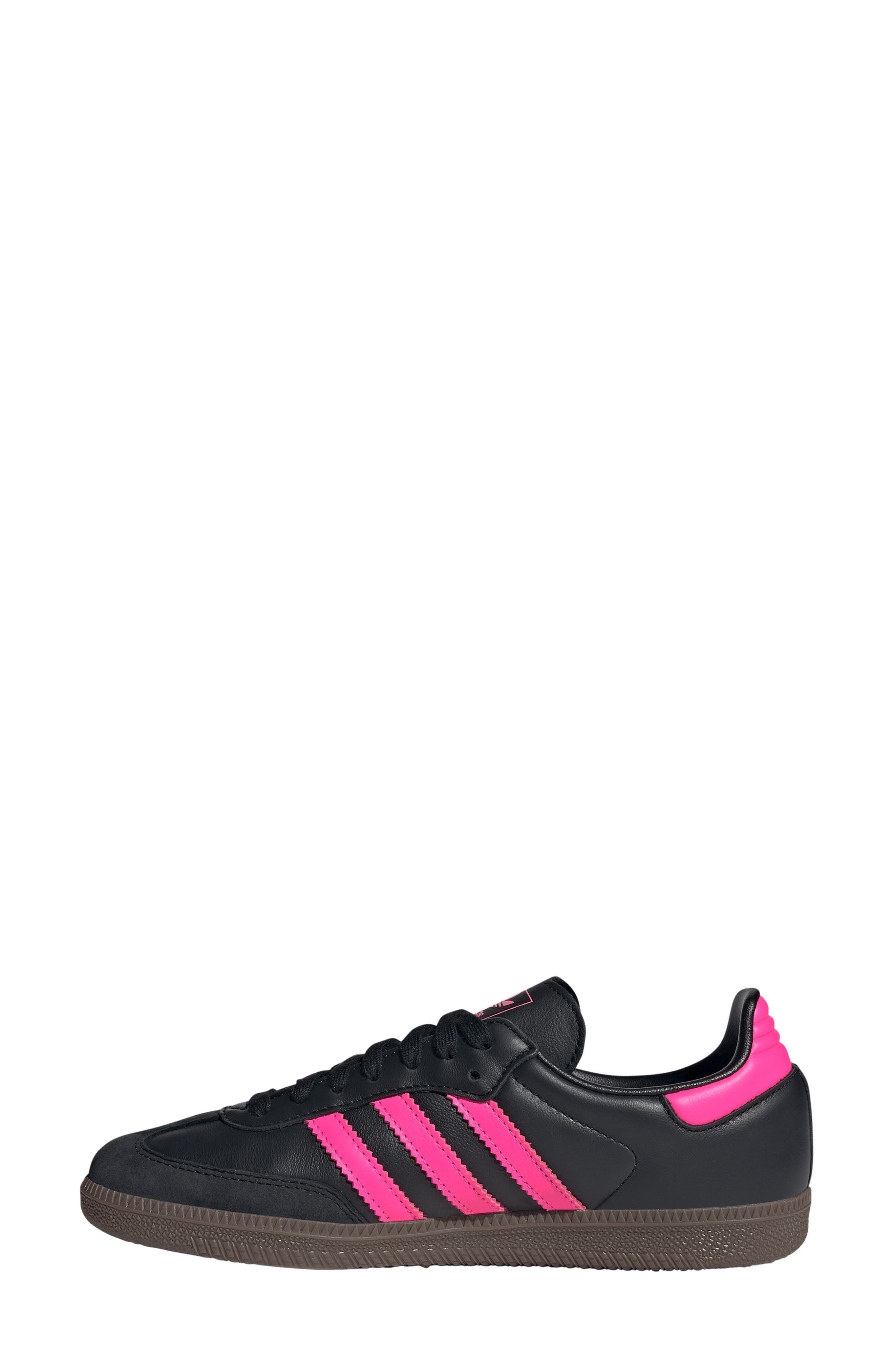 adidas Samba OG Sneaker in Black/Lucid Pink/Gum at Nordstrom - 6
