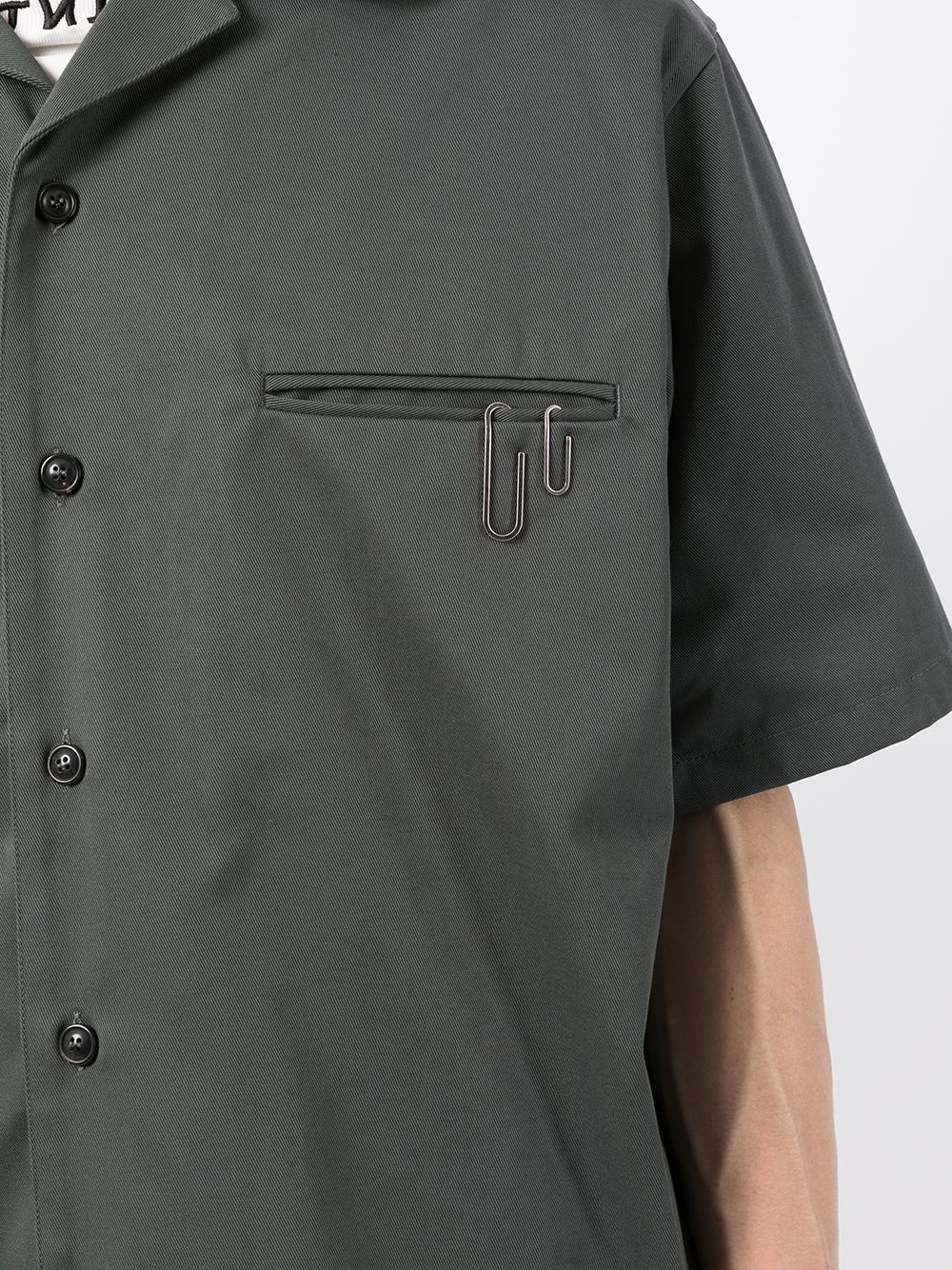 paperclip-detail overshirt - 5