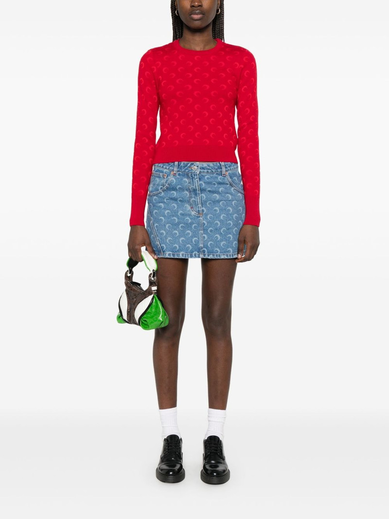 Marine Serre Moon-jacquard sweater outlook
