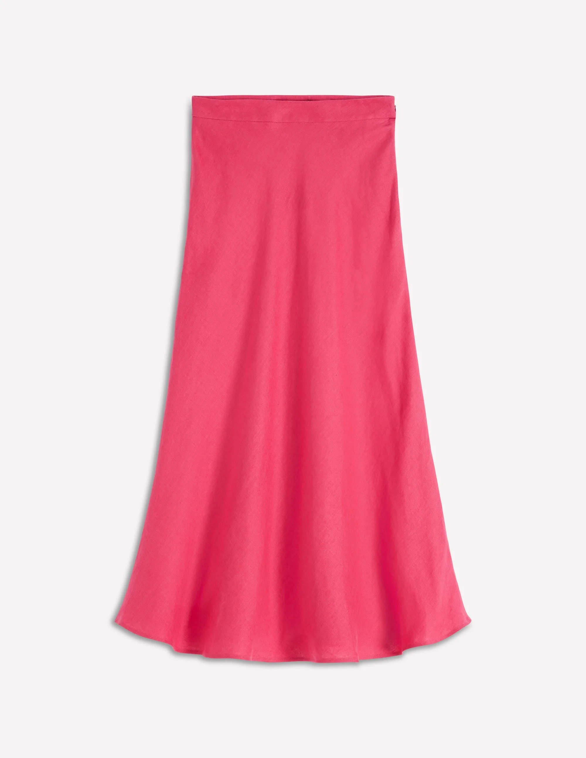 Bias Cut Linen Slip Skirt-Cherry Blush - 1