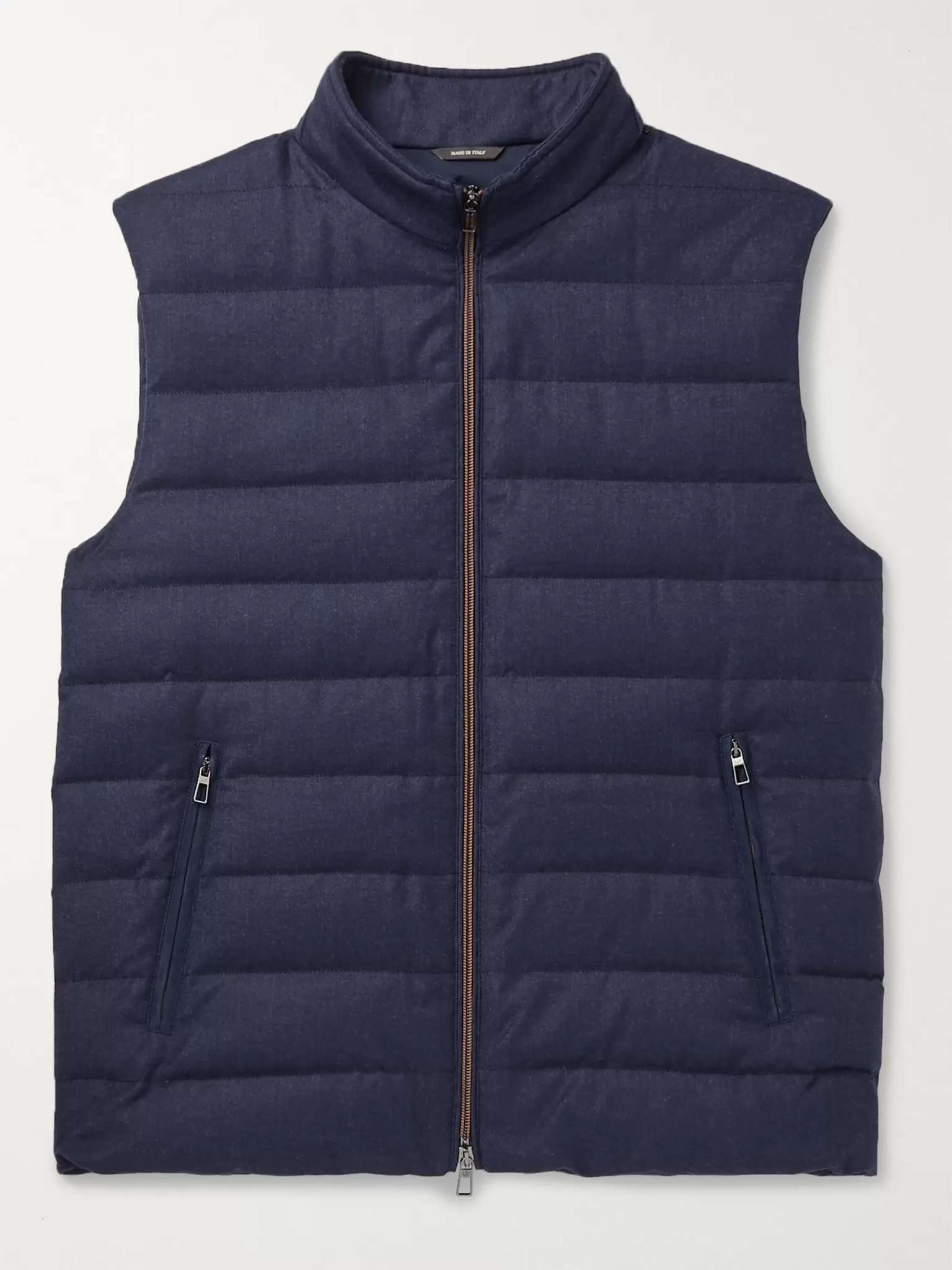 Rain System Quilted Virgin Wool and Silk-Blend Down Gilet - 1