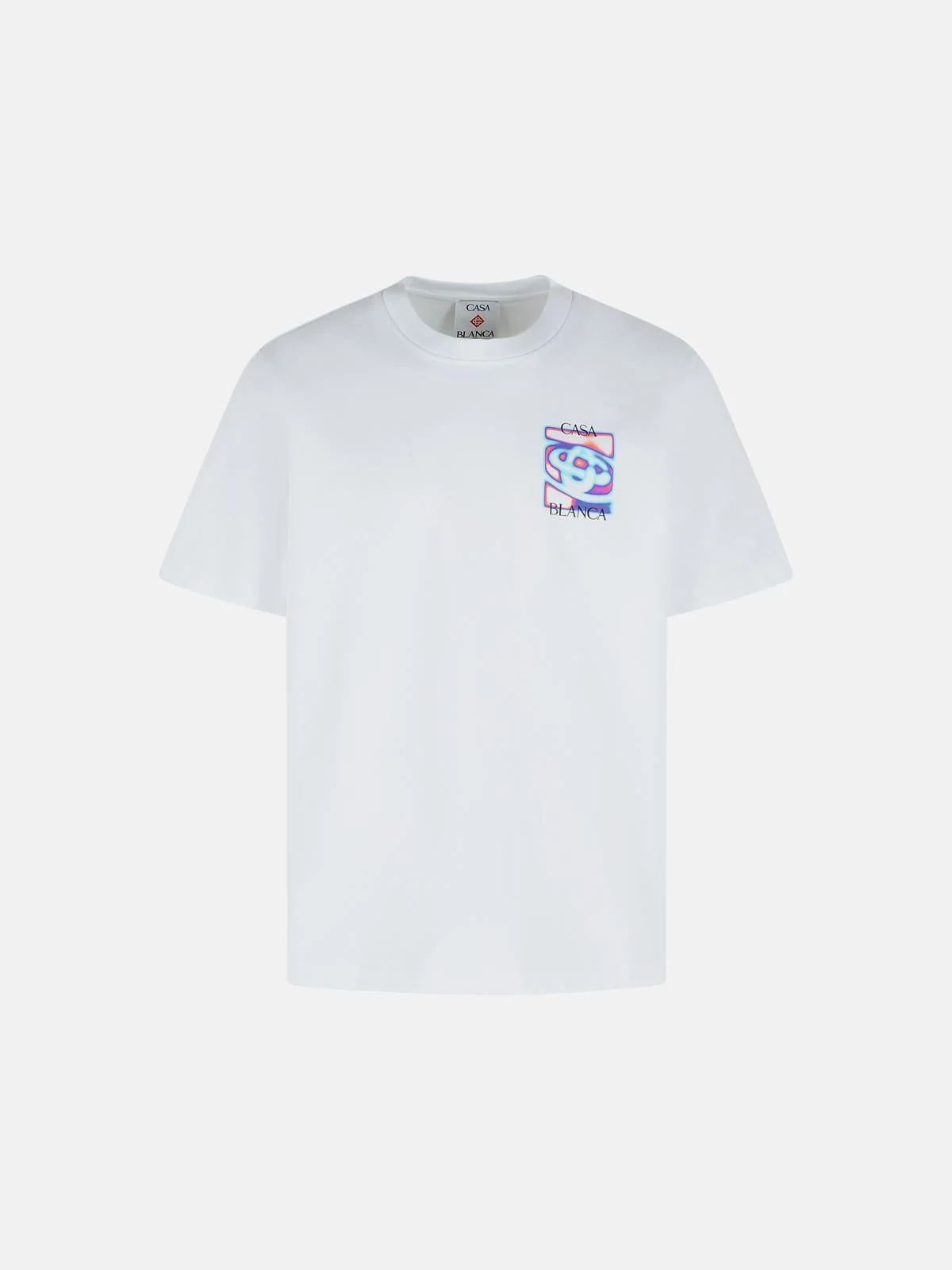 'HEAT MAP' WHITE COTTON T-SHIRT - 1