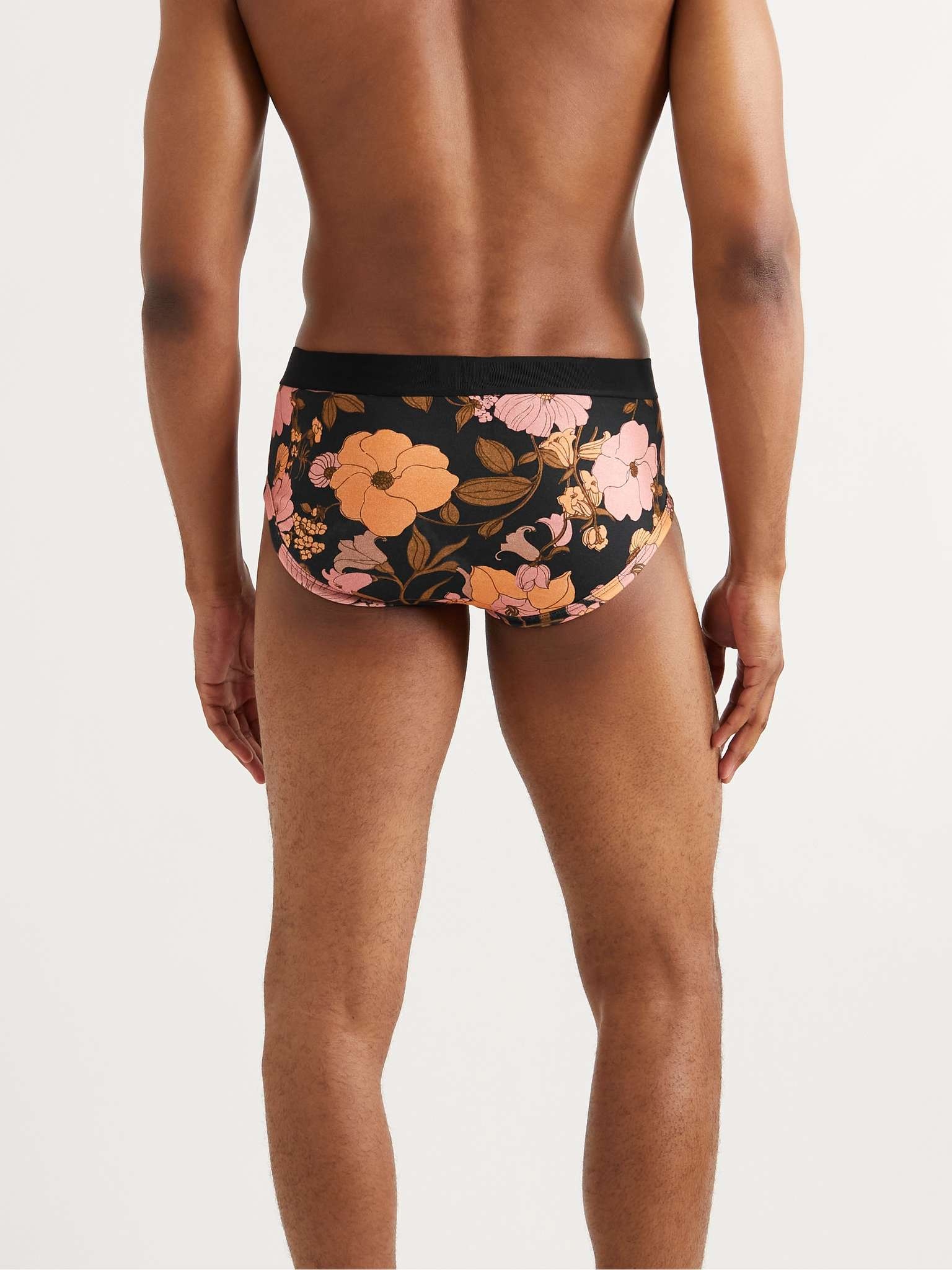 Floral-Print Stretch-Cotton Briefs - 3