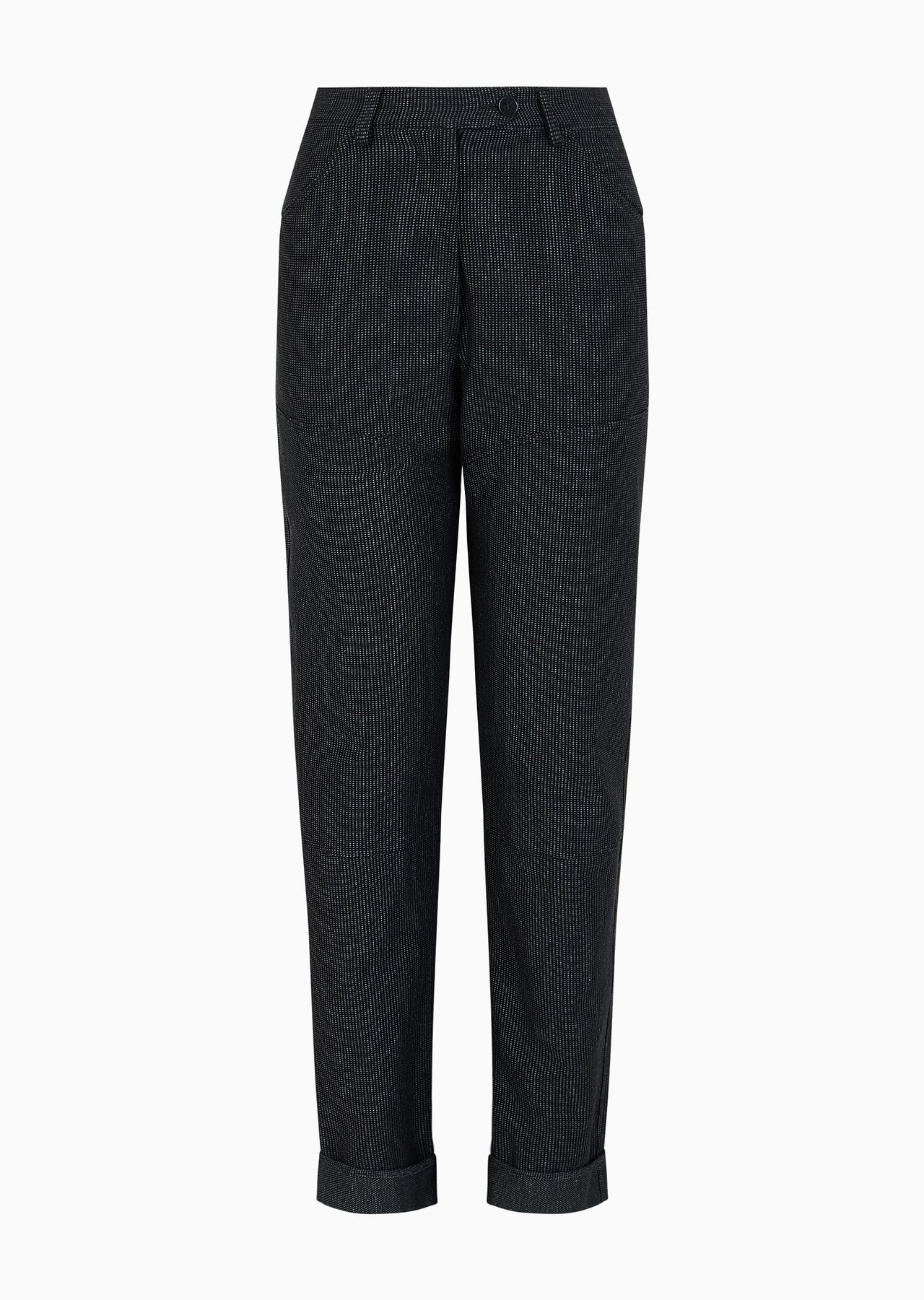 Linen and cotton jacquard jersey cropped trousers - 1
