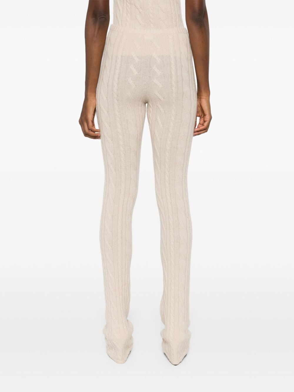 cable-knit straight trousers - 4