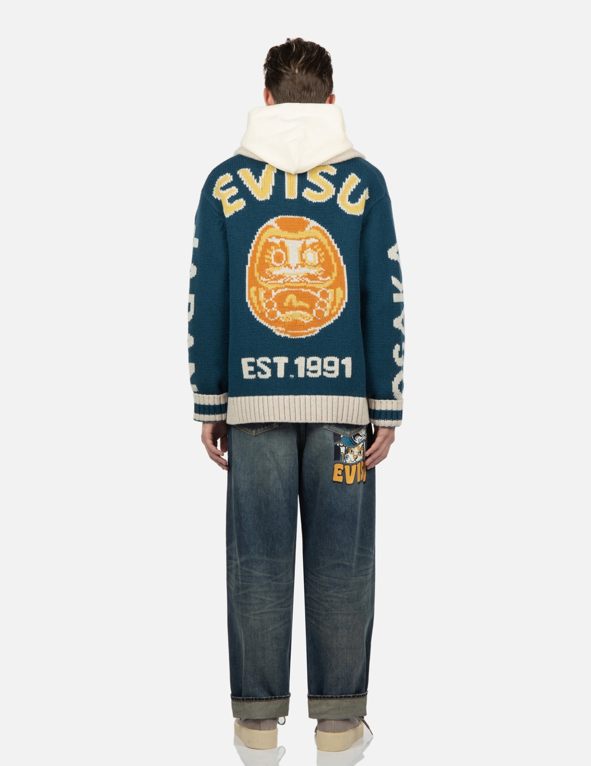 DARUMA INTARSIA-KNIT ZIP-UP SWEATER - 5