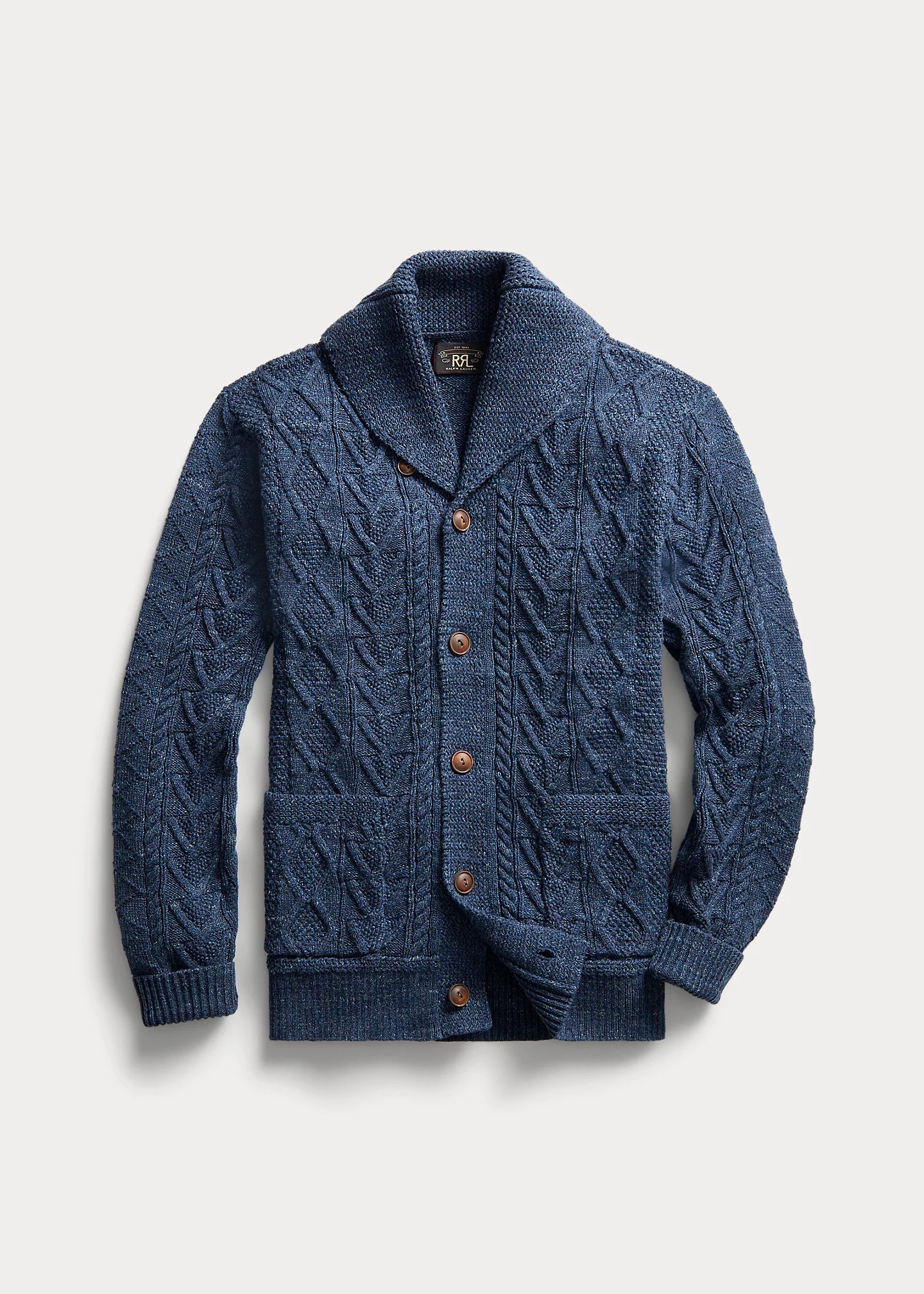 RRL by Ralph Lauren Aran-Knit Cotton Cardigan | REVERSIBLE