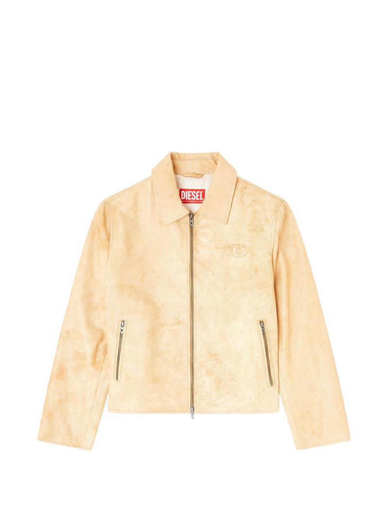 L-Amar-A-Fem-S1 embossed-logo leather jacket 1