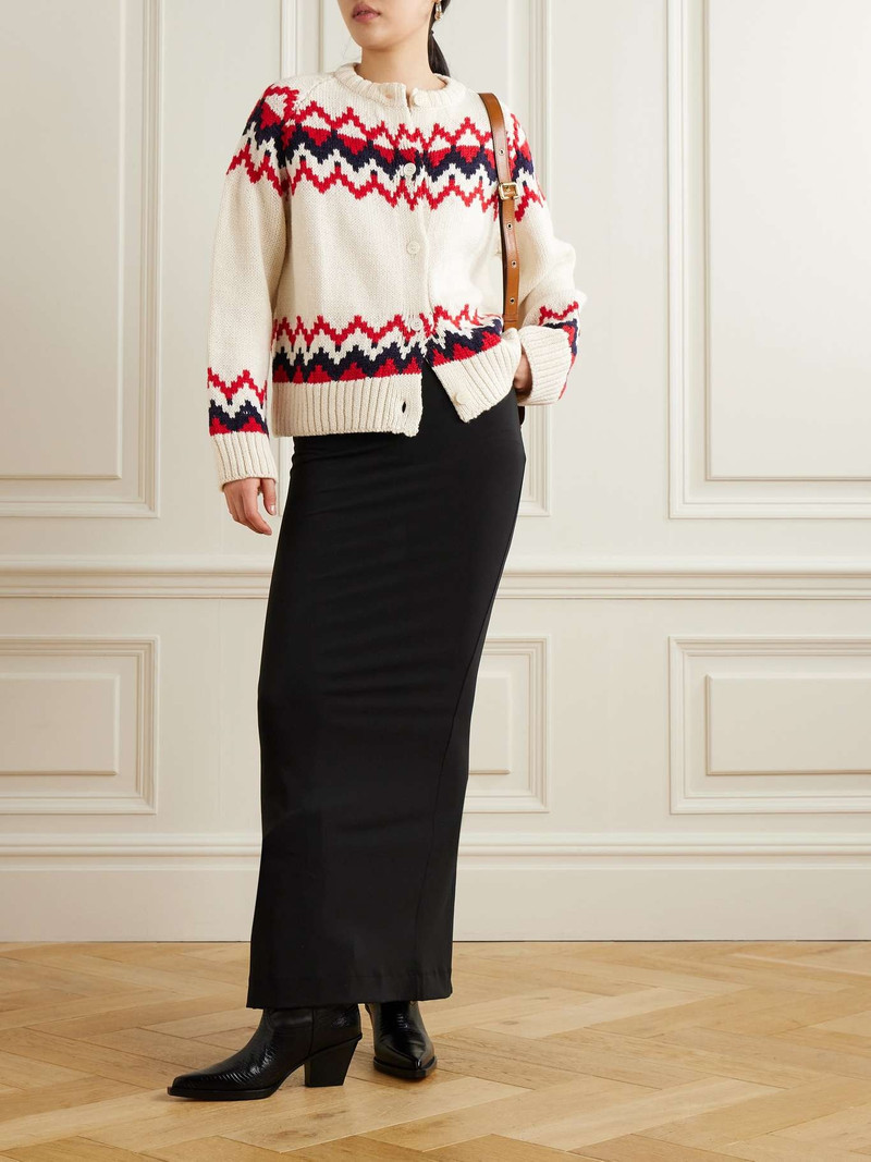 &DAUGHTER Jacquard-knit wool cardigan Ecru outlook