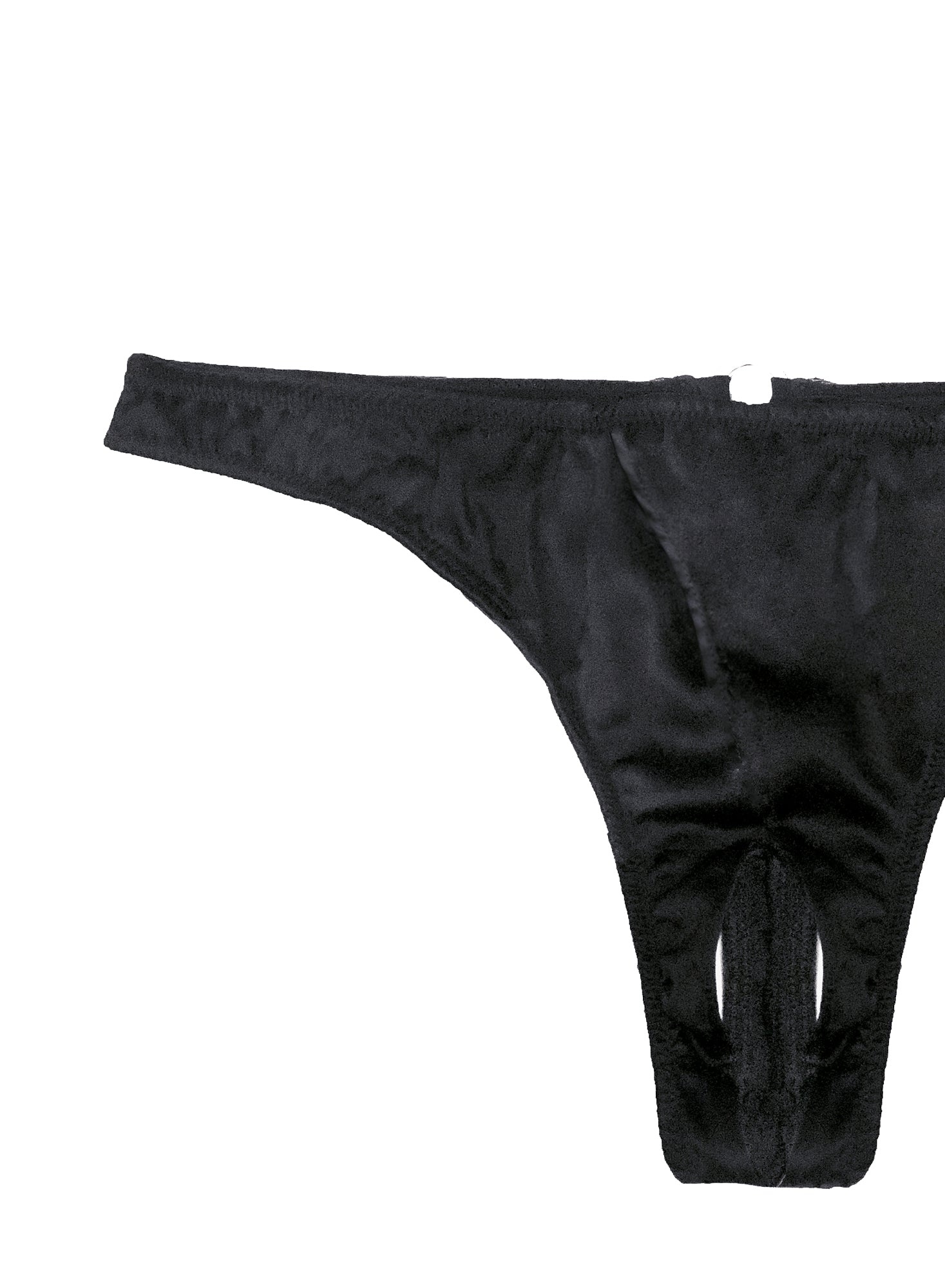 Luxe Crotchless Thong - 2