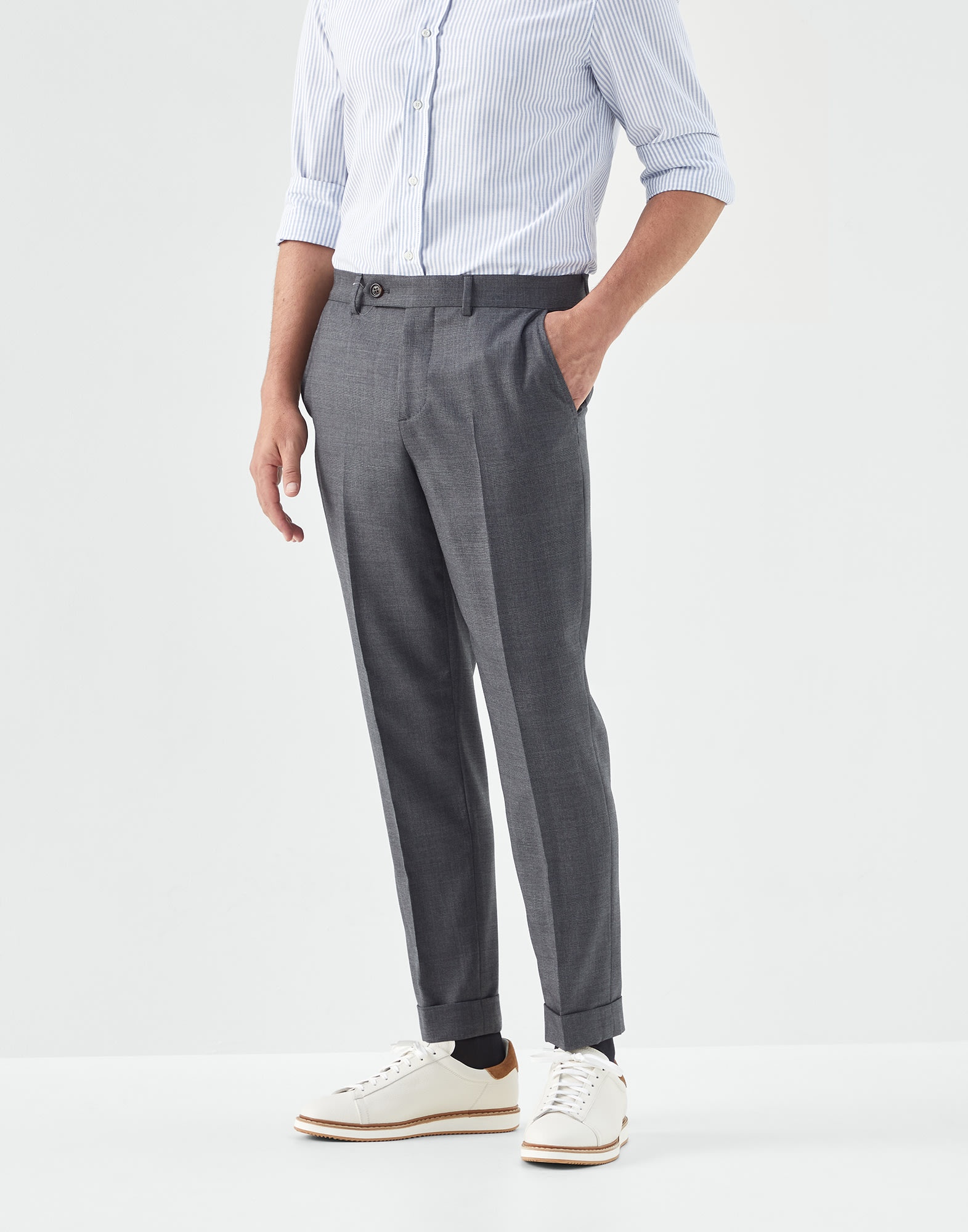 Virgin wool Prince of Wales formal fit trousers - 1