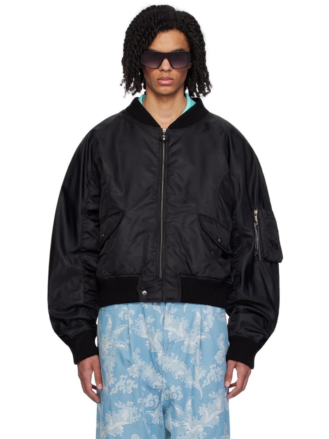 Black Earl Bomber Jacket - 1