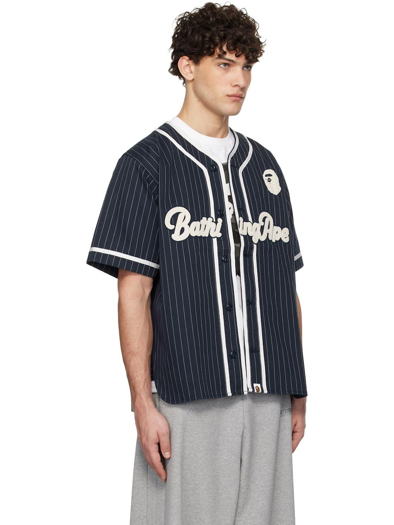 A BATHING APE® Navy Baseball Shirt outlook