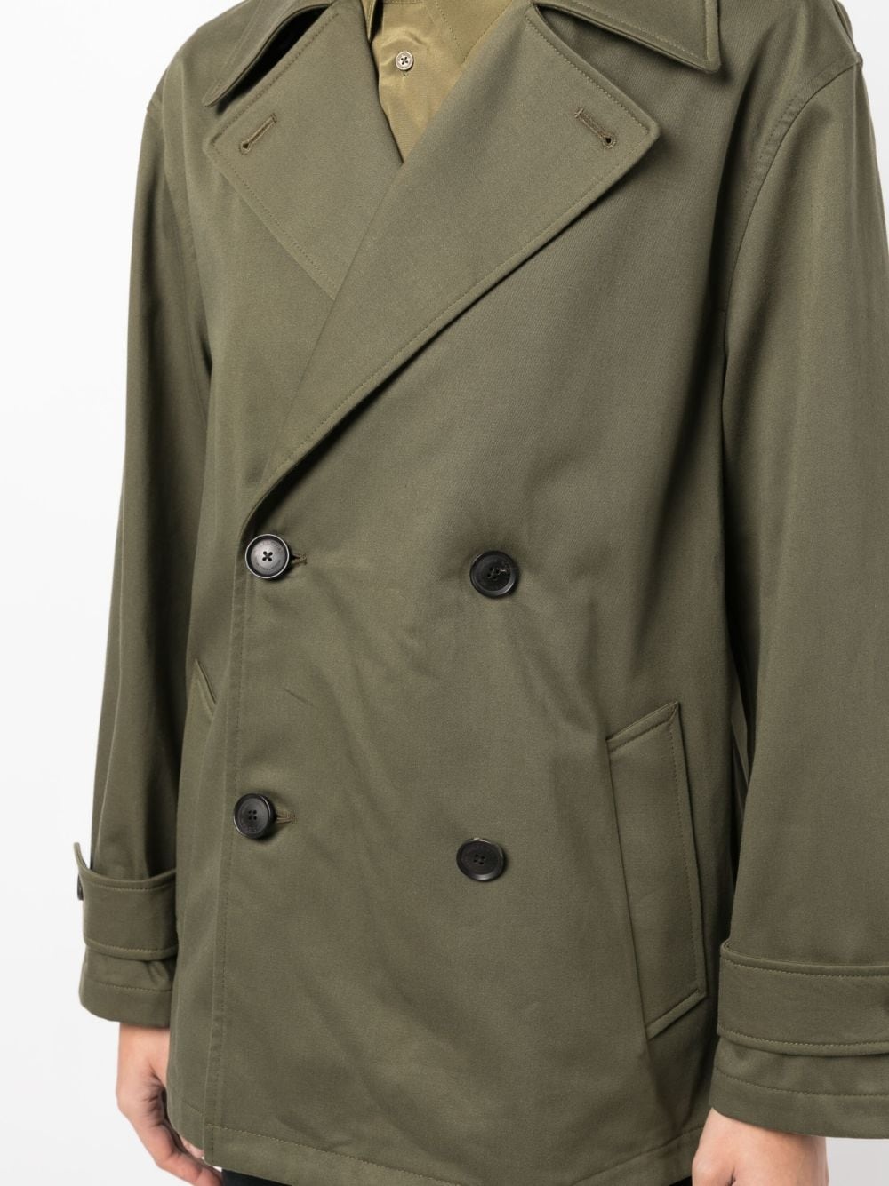 gabardine double-breasted raincoat - 5