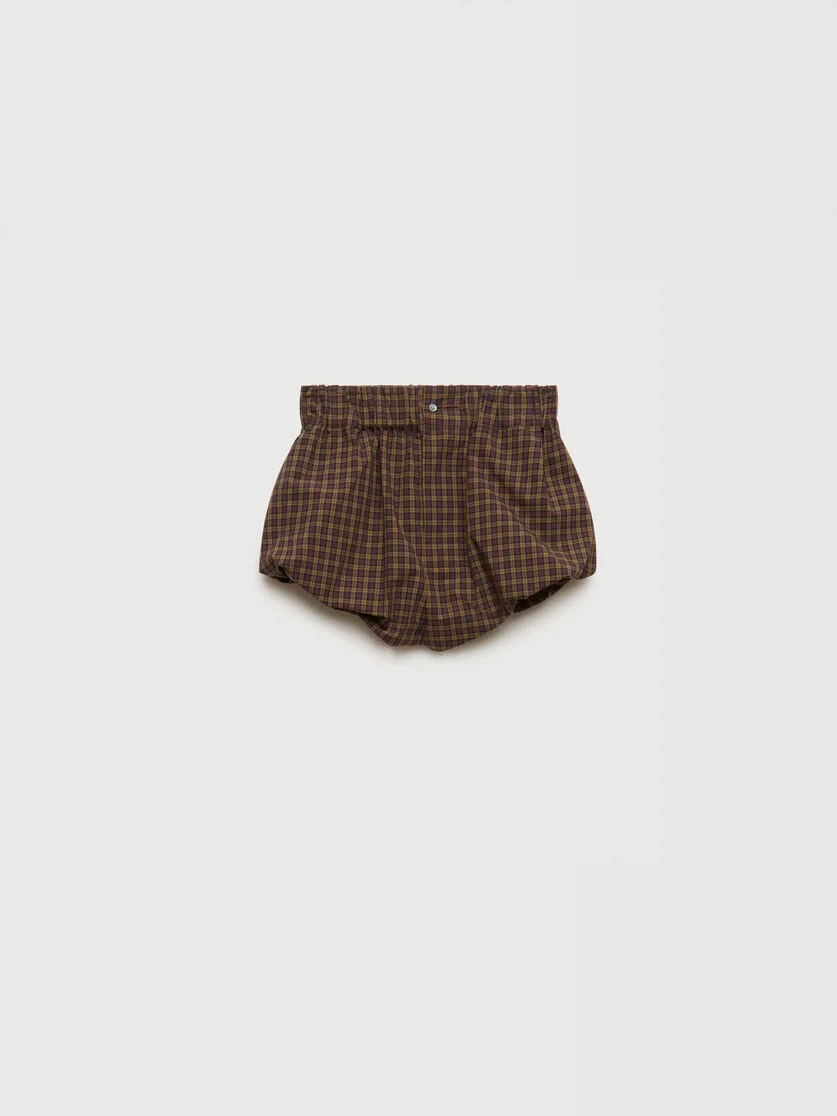 PURPLE POPLIN BLOOMERS WITH CHECKED PATTERN - 1