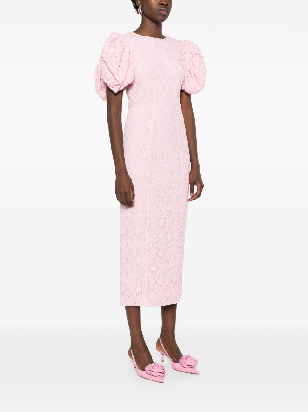 lace fitted midi dress - 3