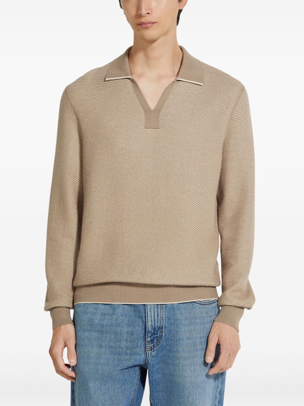 knitted polo shirt - 2