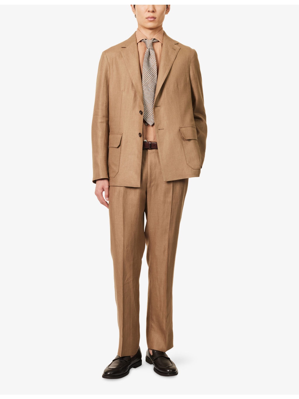 Single-Breasted Formal Linen Jacket - 2